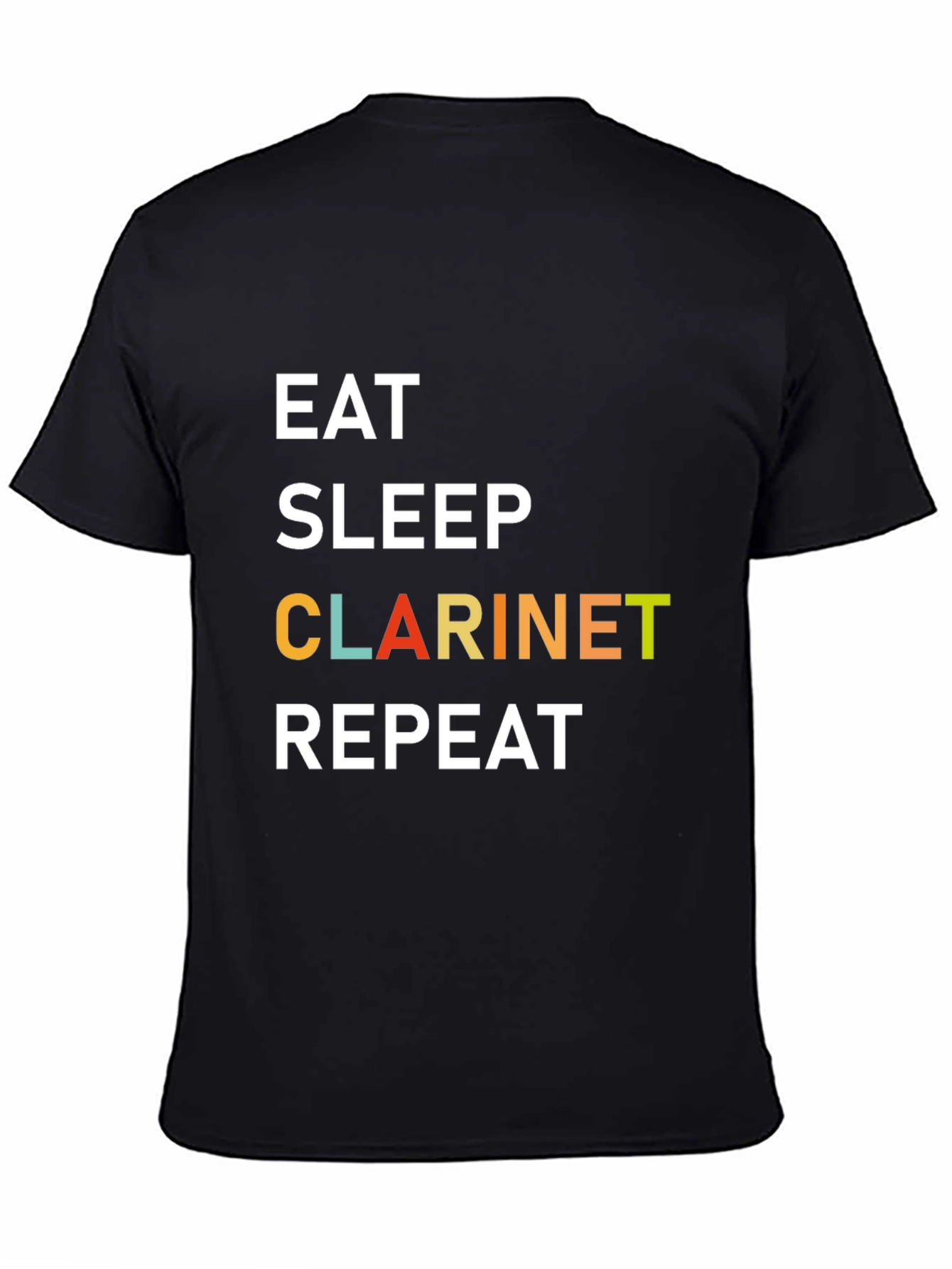 Black Eat Sleep Clarinet Repeat T-Shirt view 4