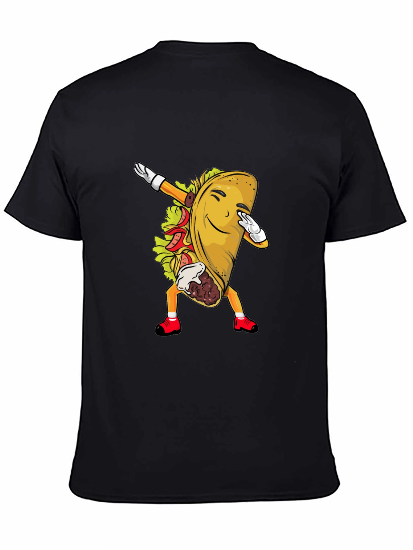 Black Taco Dabbing Graphic Tee - Fun Food Shirt view 4