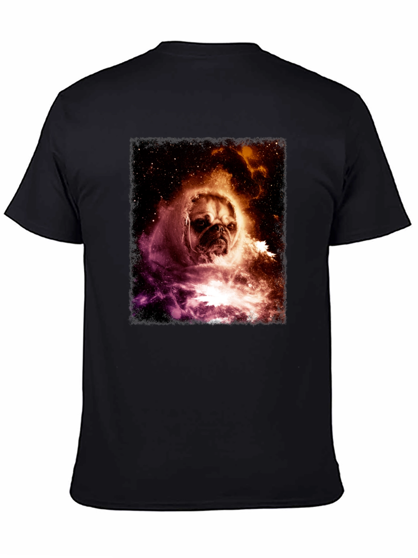 Black Cosmic Pug Graphic Tee - Black view 4