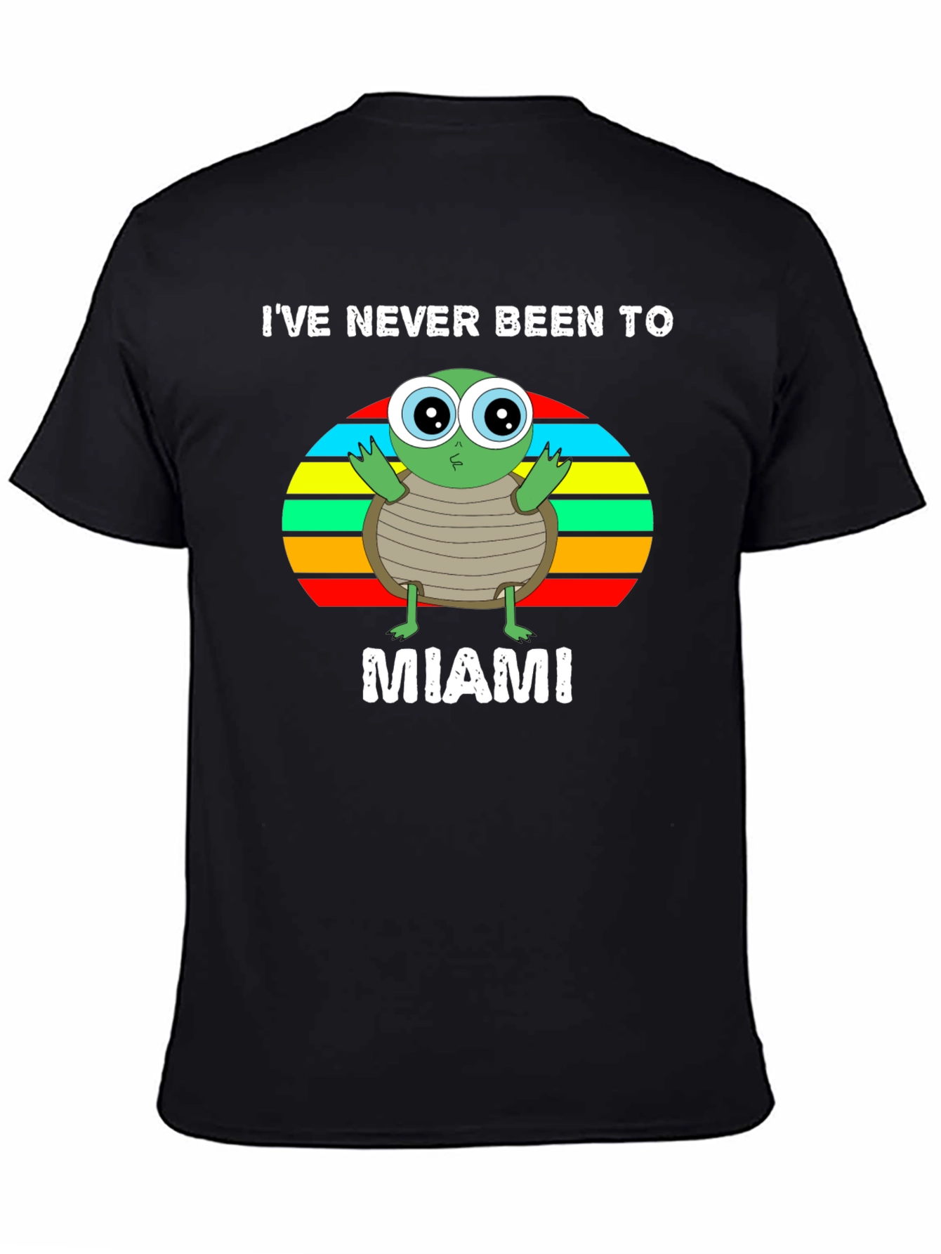Black I've Never Been To Miami Turtle Graphic T-Shirt view 4