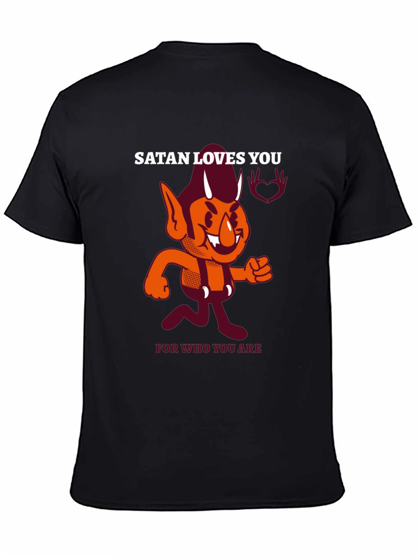 Black Satan Loves You Graphic T-Shirt view 4