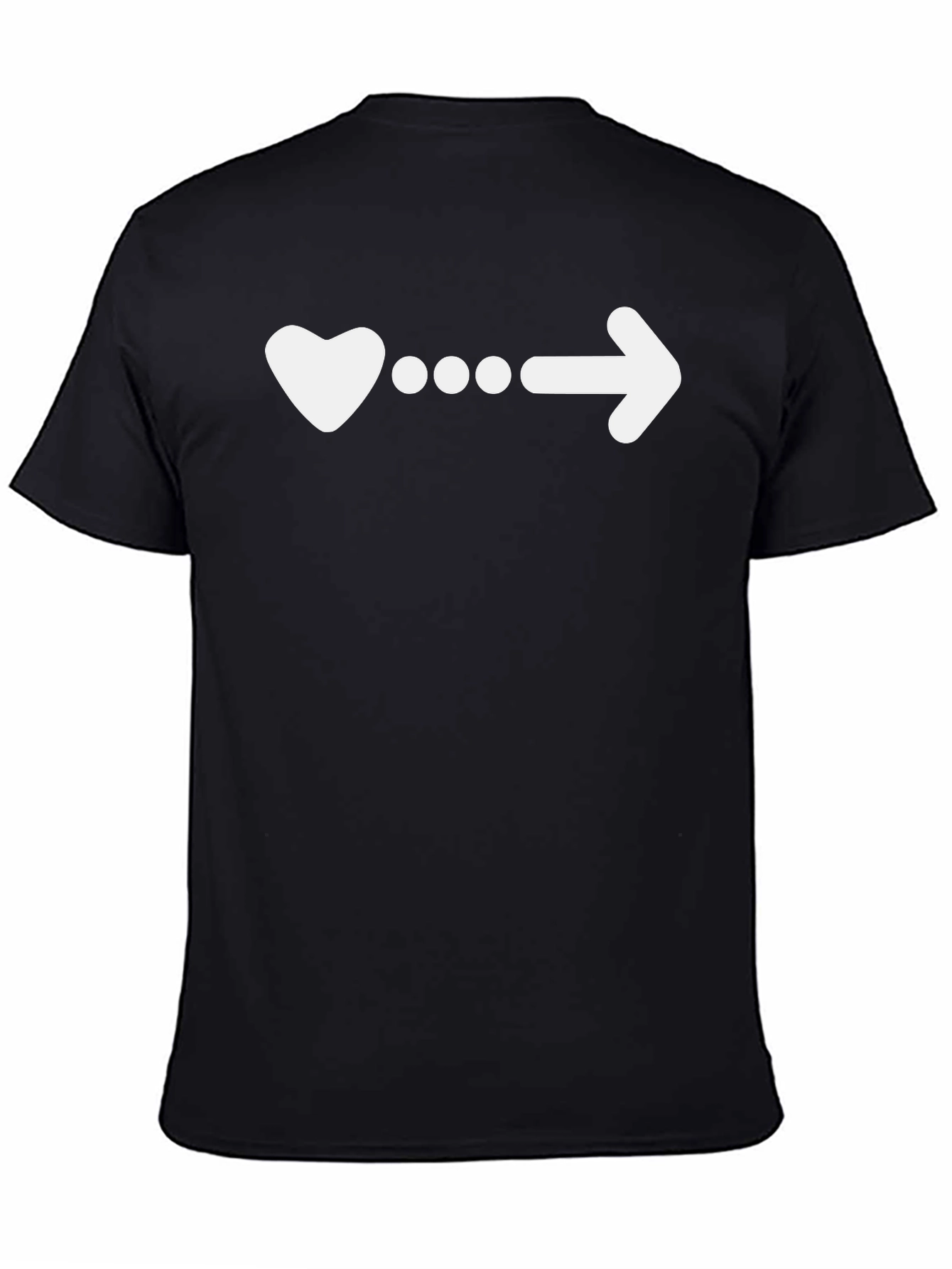 Black Heart to Arrow Black Graphic Tee view 4