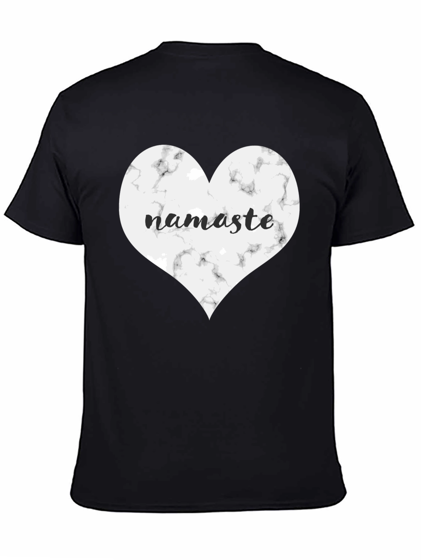 Black Namaste Heart Graphic Tee - Black Cotton Blend view 4