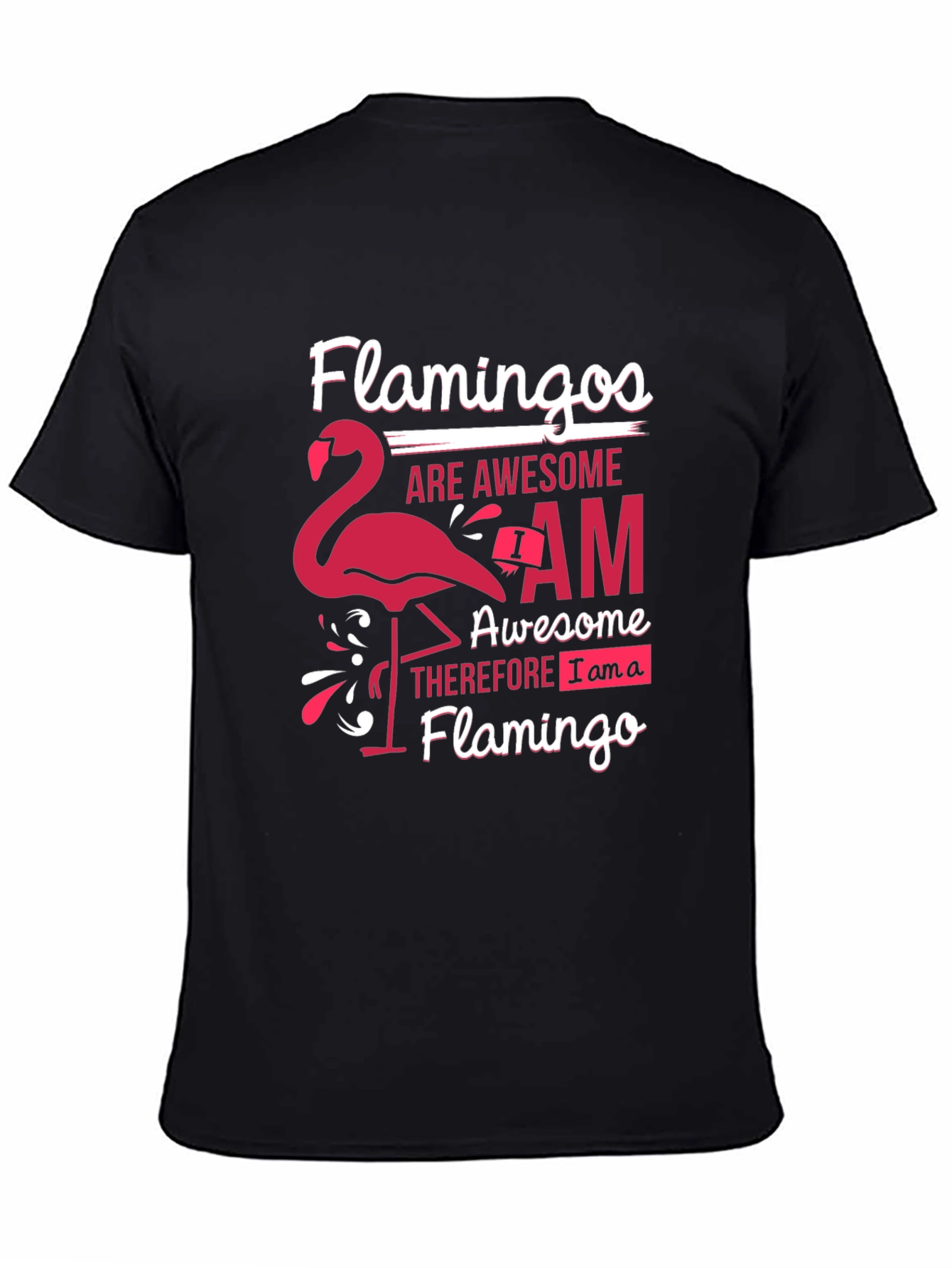 Black Flamingo Lover Graphic Tee - Awesome Flamingo T-Shirt view 4