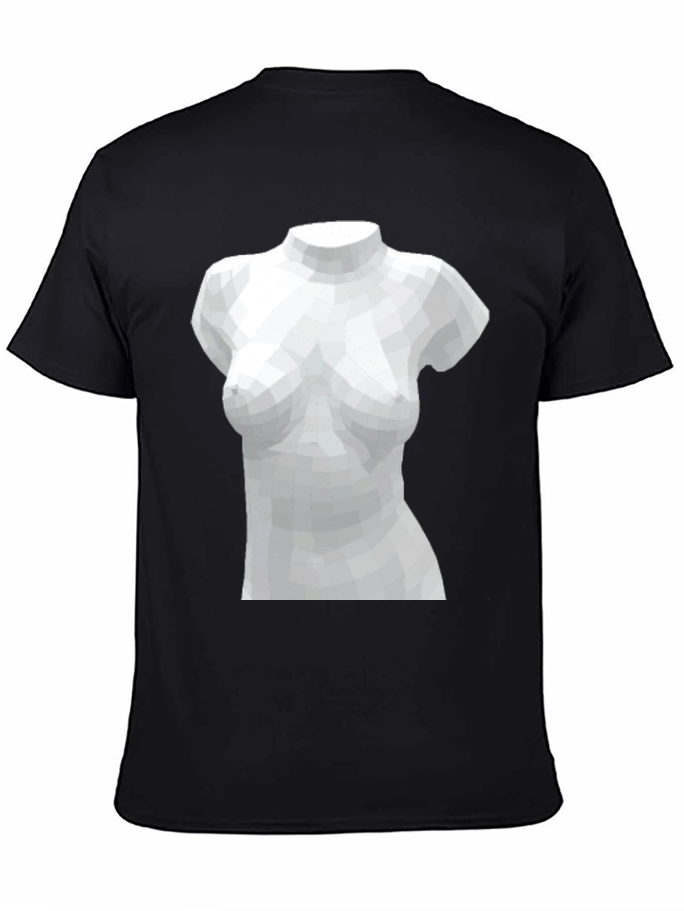 Black Geometric Torso Graphic Tee - Black view 4
