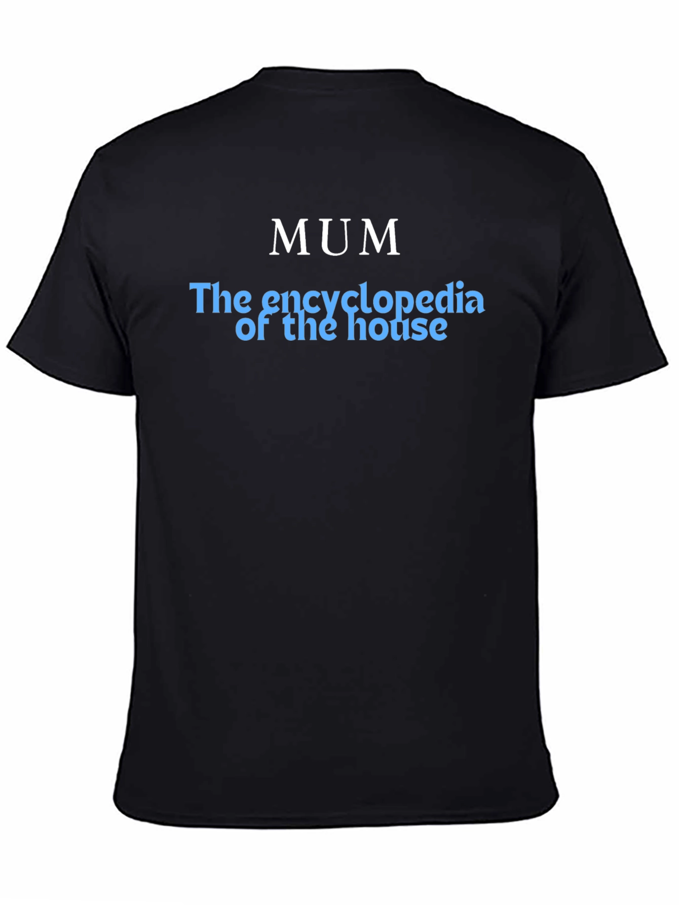 Black Mum Encyclopedia T-Shirt - Black Cotton Tee view 4