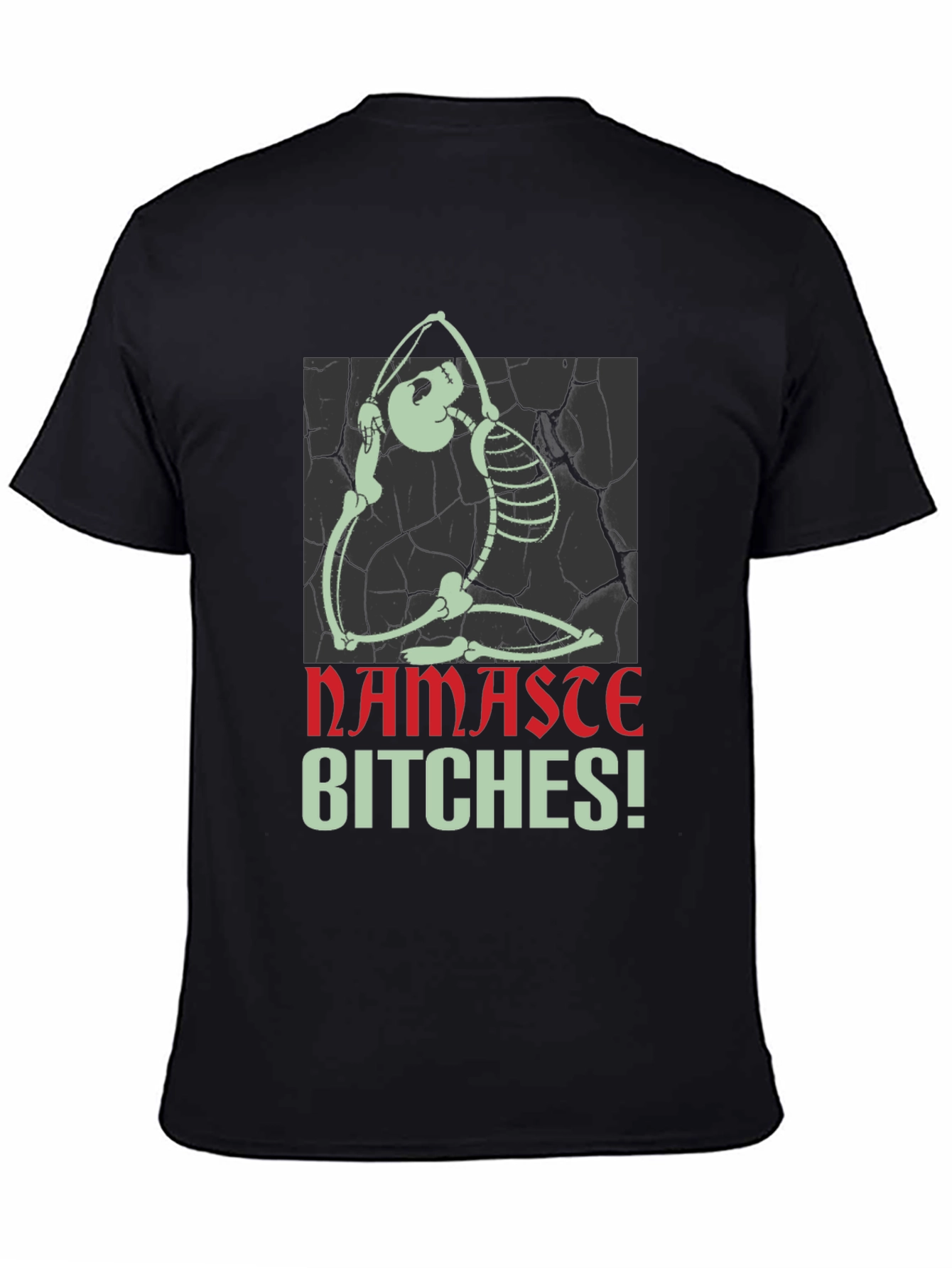 Black Yoga Skeleton Graphic Tee - Namaste Bitches! view 4