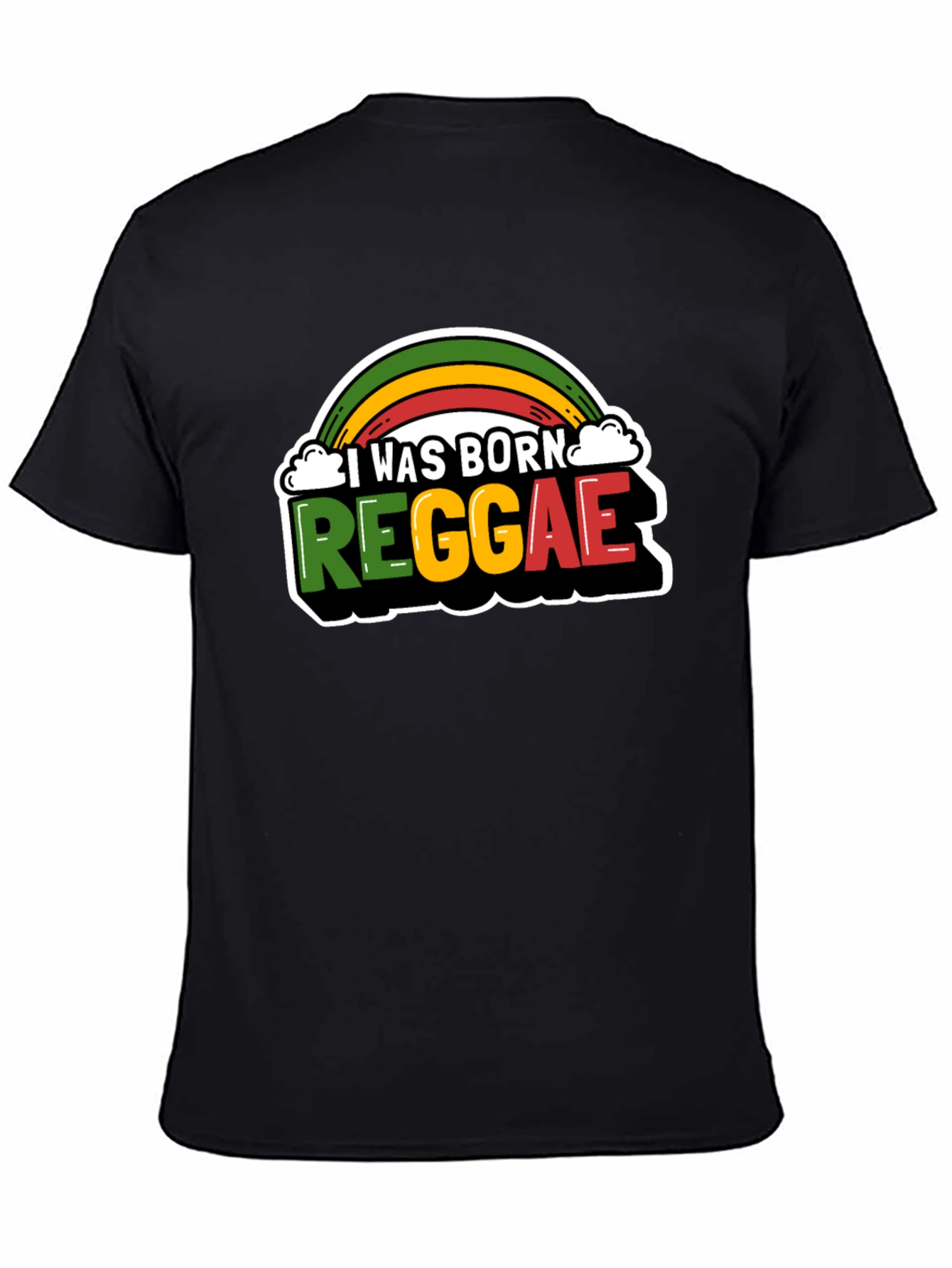Black I Was Born Reggae T-Shirt - Rasta Pride view 4