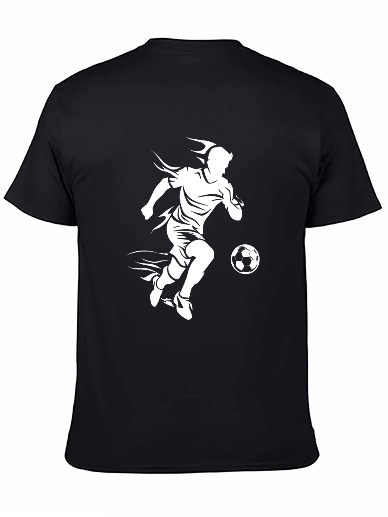 Black Soccer Player Graphic T-Shirt - Black Casual Tee view 4