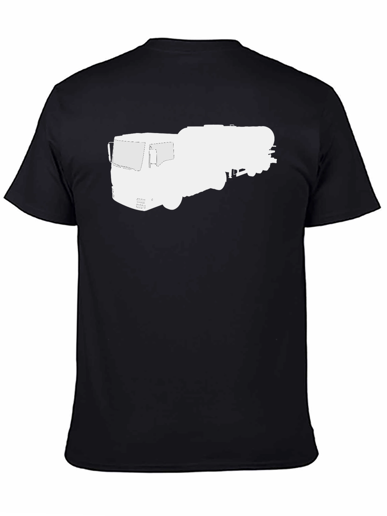 Black Trucker Tee: Black Heavy-Duty Vehicle Graphic T-Shirt view 4