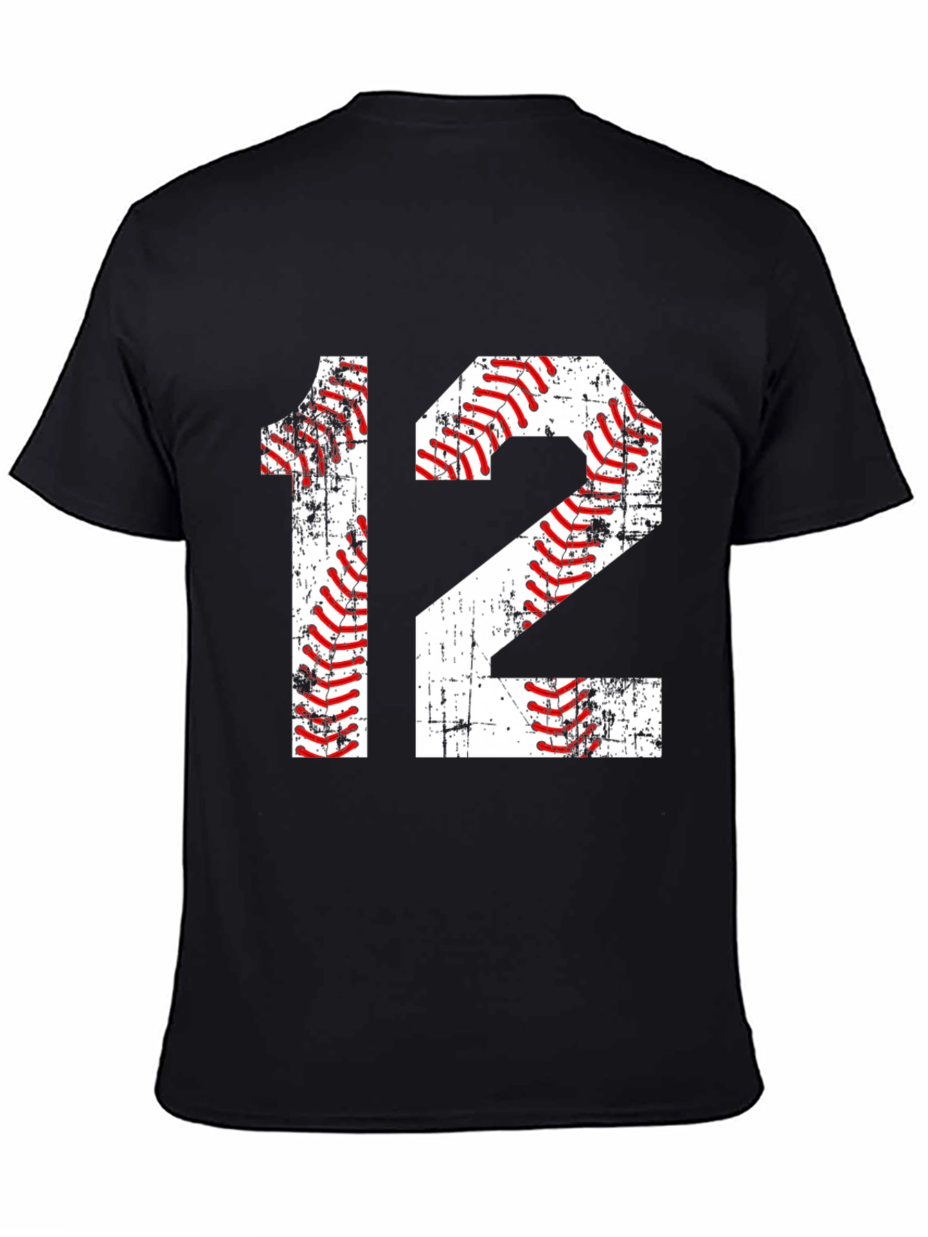 Black Baseball Number 12 T-Shirt view 4