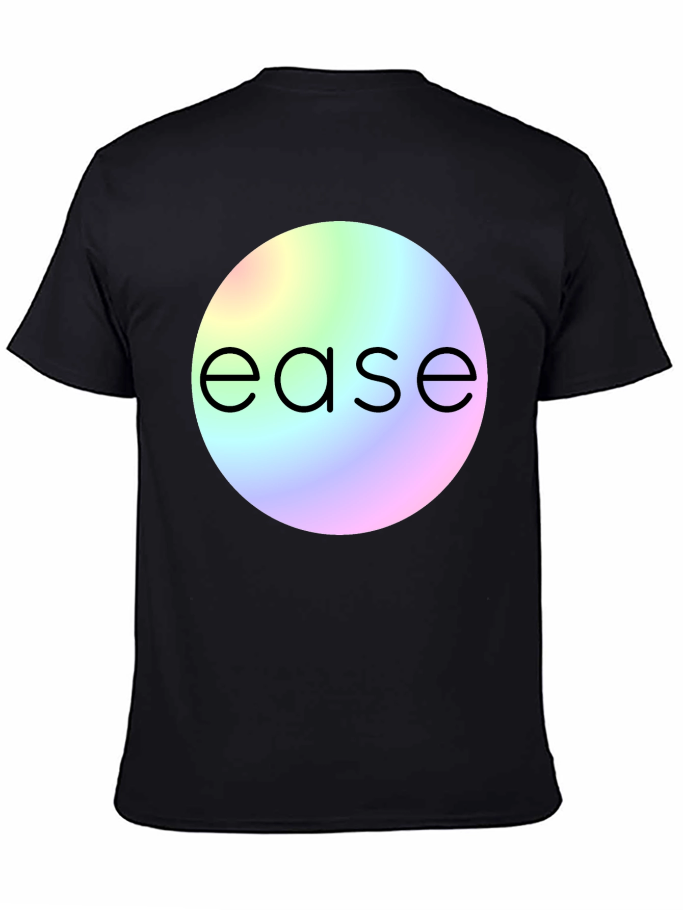 Black Ease Rainbow Circle Graphic T-Shirt view 4