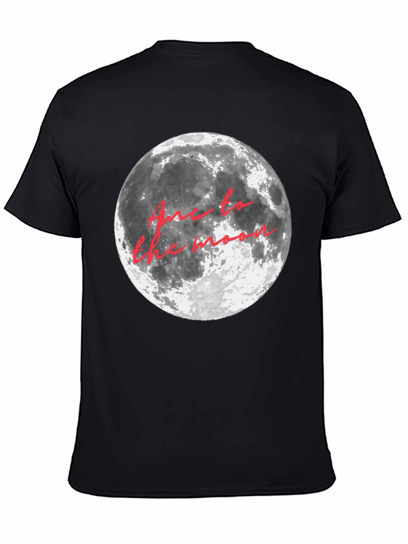 Black Moon Graphic T-Shirt - "Fly Me to the Moon" Crew Neck Tee view 4