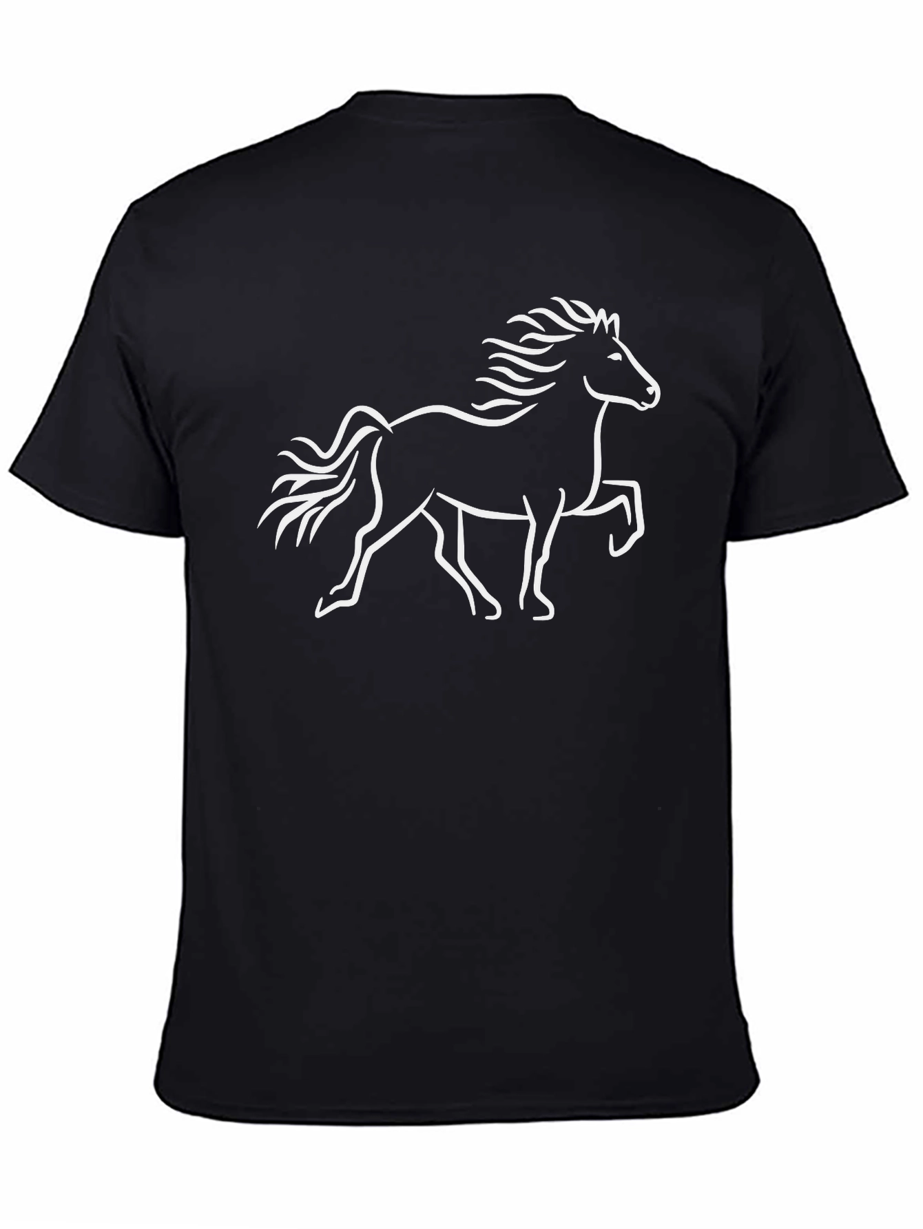 Black Horse Graphic Tee - Black Cotton Comfort view 4