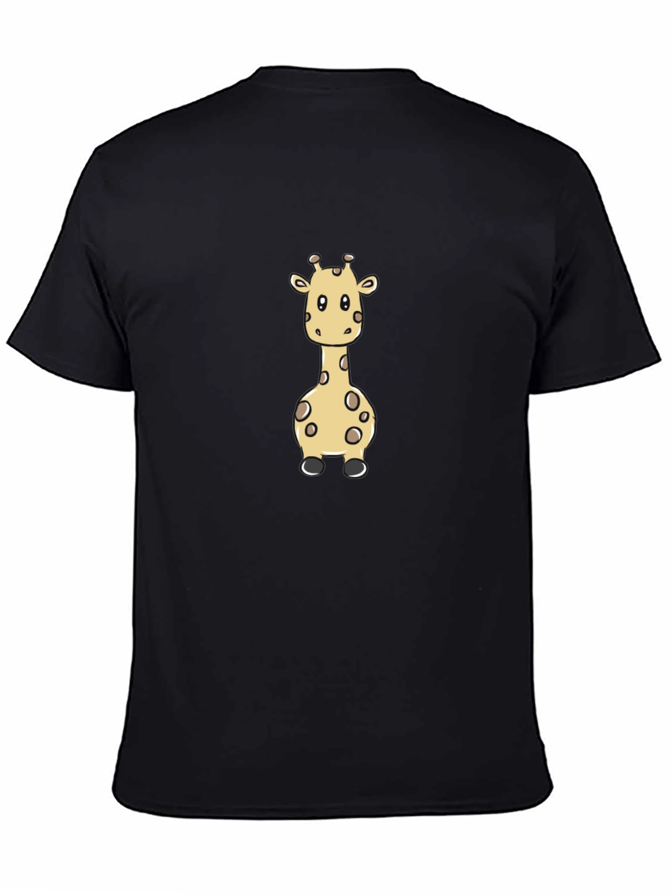 Black Cute Giraffe Graphic Print Black T-Shirt view 4