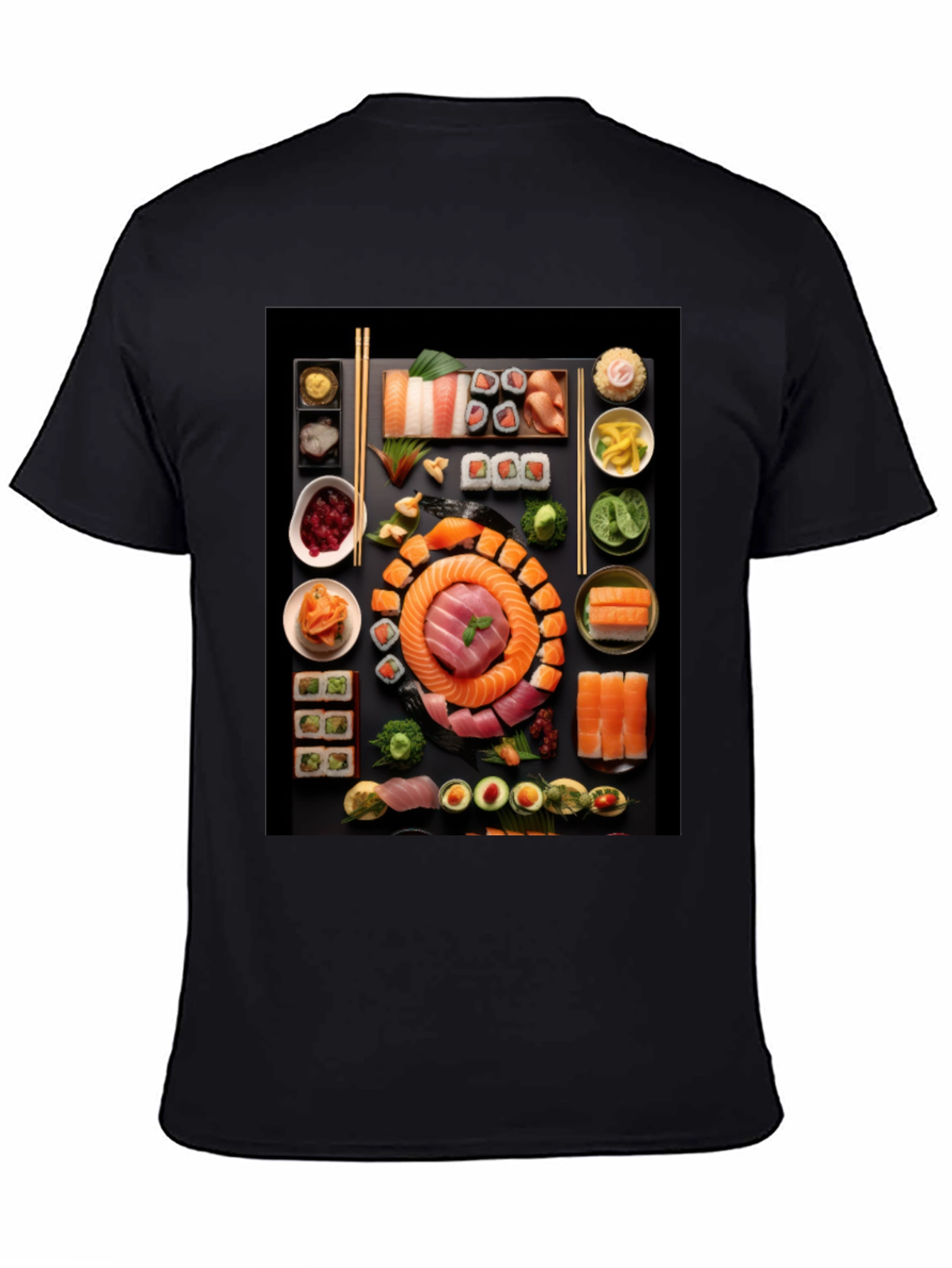 Black Sushi T-Shirt: Unique Foodie Fashion view 4