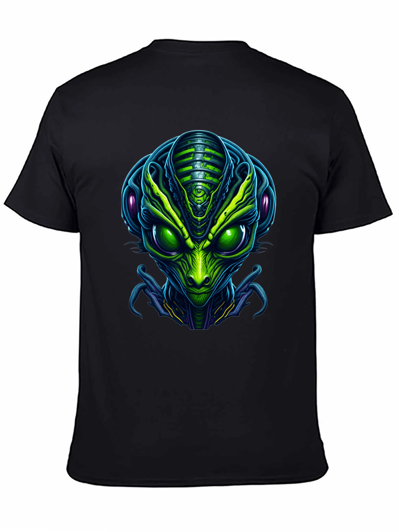 Black Alien Head Graphic T-Shirt view 4