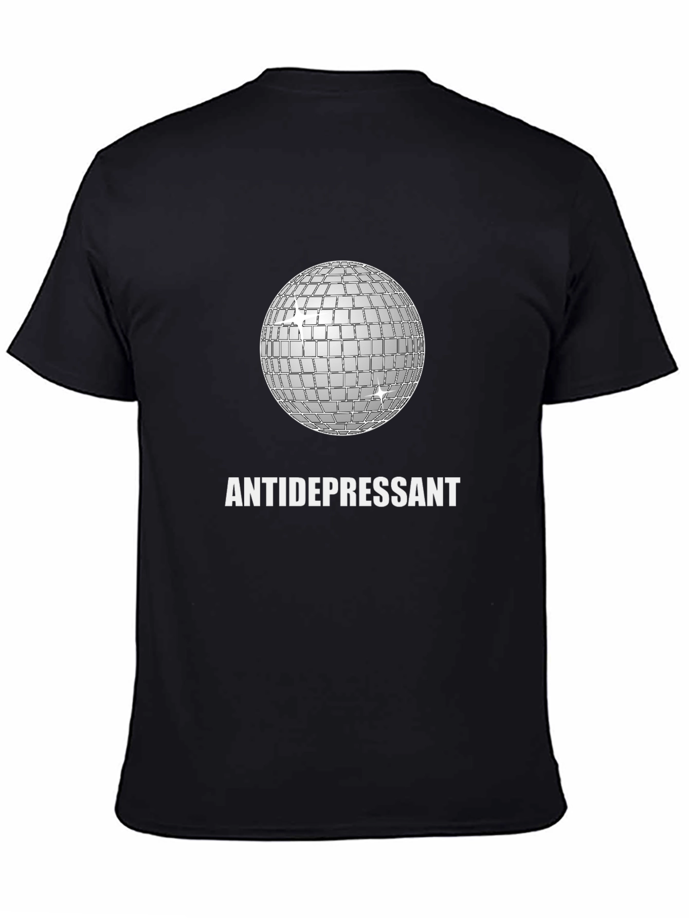 Black Antidepressant Disco Ball Graphic Tee - Stylish Comfort view 4