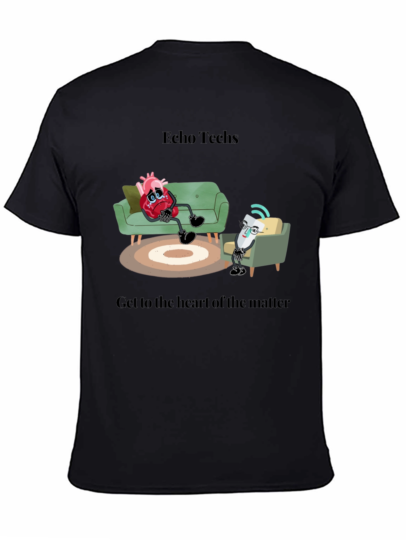 Black Echo Techs T-Shirt: Get to the Heart of the Matter view 4