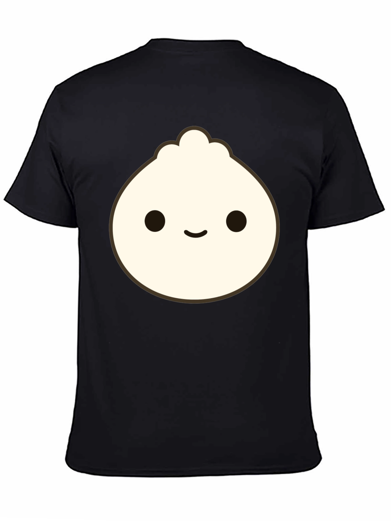 Black Cute Dumpling Graphic Tee - Black Cotton T-Shirt view 4