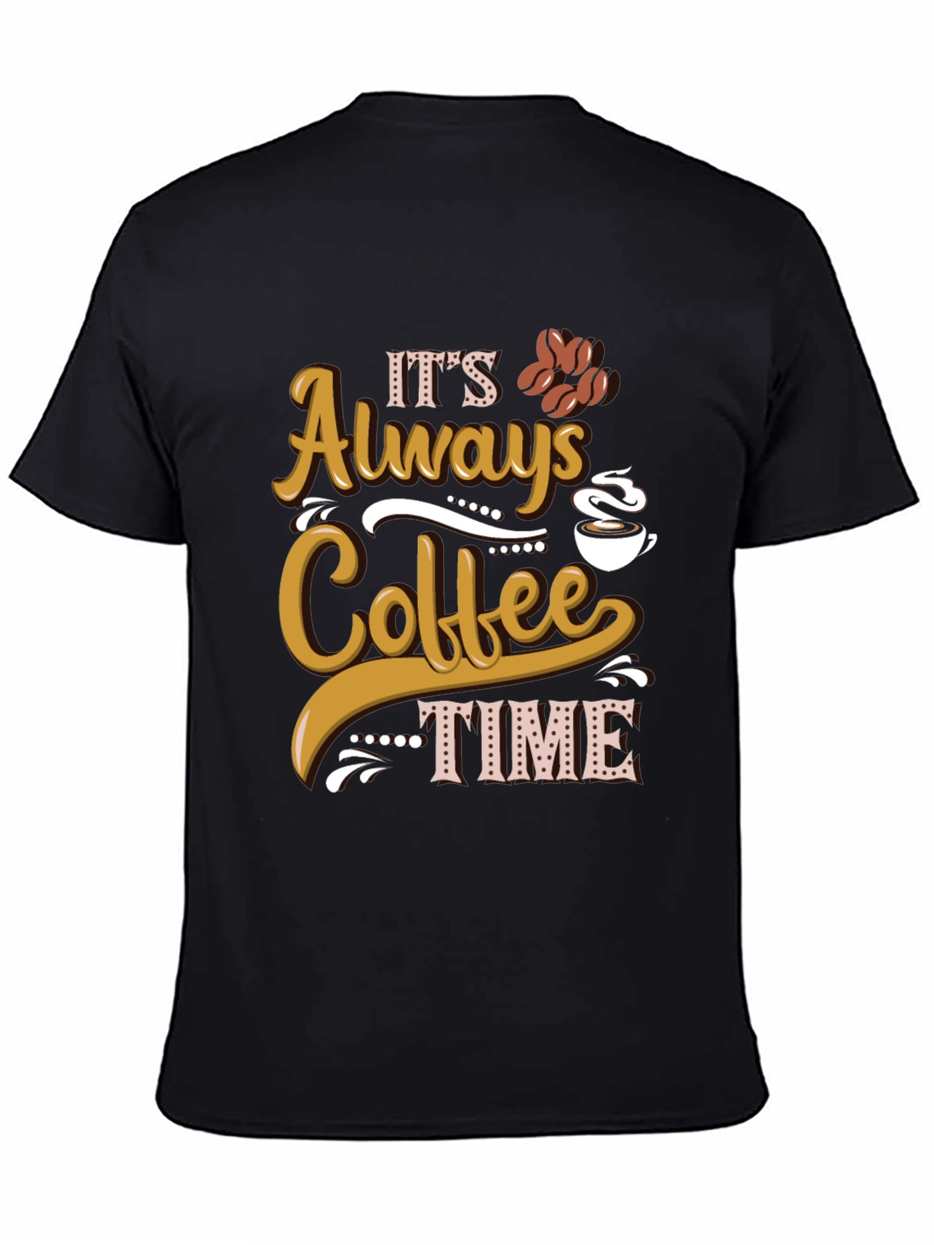Black It's Always Coffee Time Graphic Tee view 4