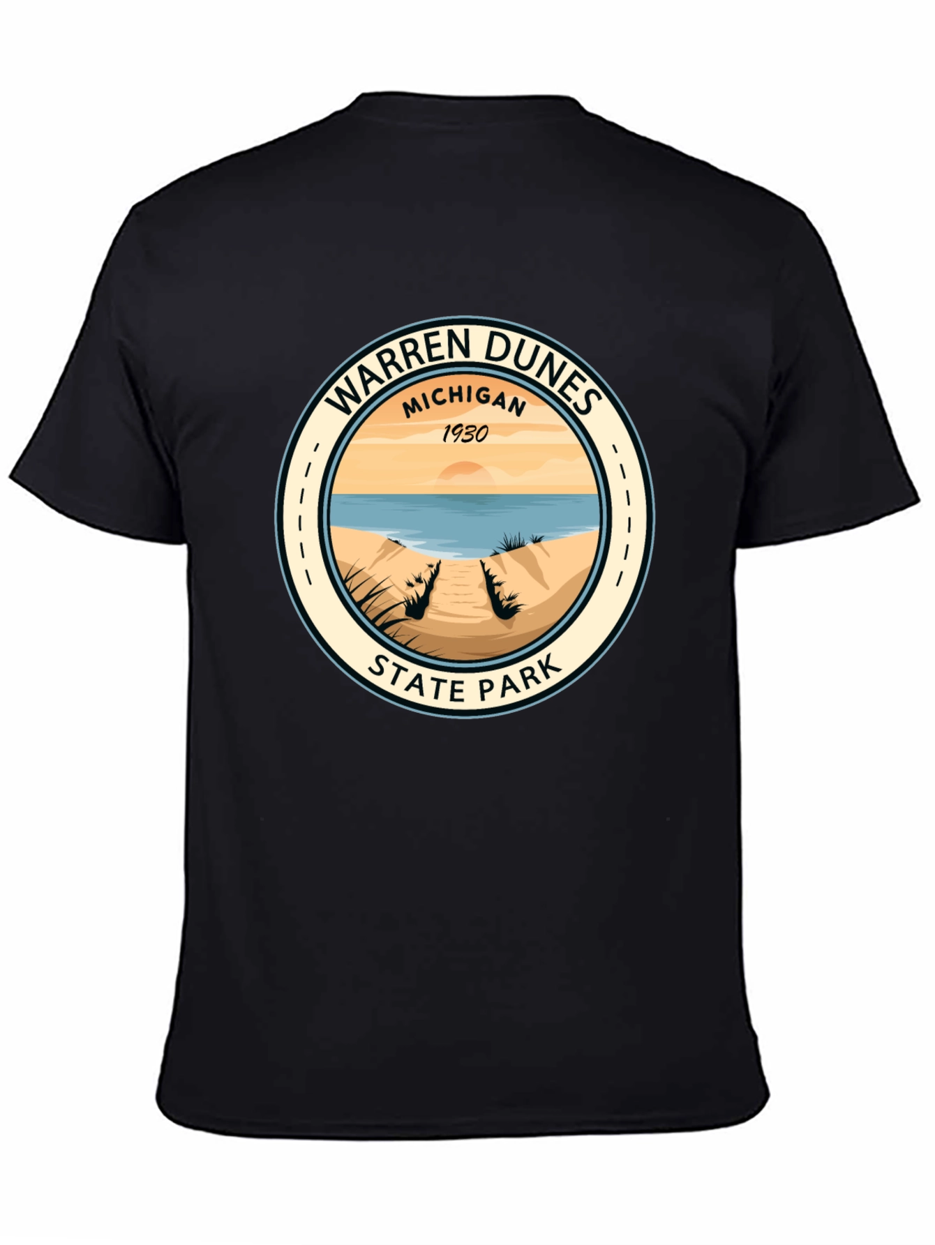 Black Warren Dunes State Park Black T-Shirt view 4