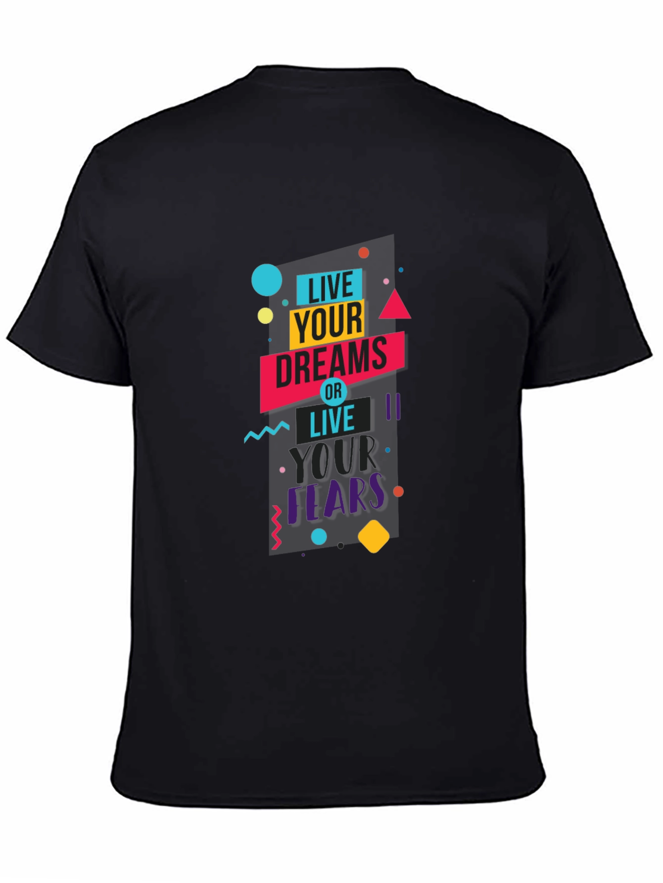 Black Live Your Dreams Graphic Tee - Black Cotton Blend view 4
