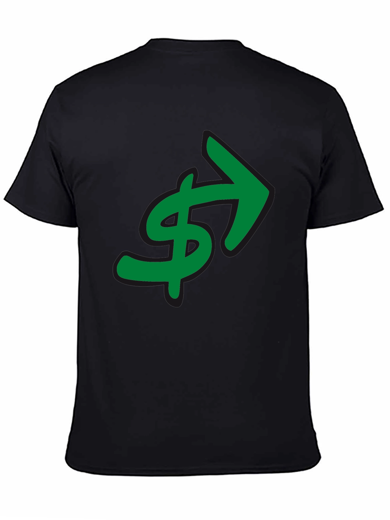Black Green Dollar Arrow Graphic T-Shirt view 4
