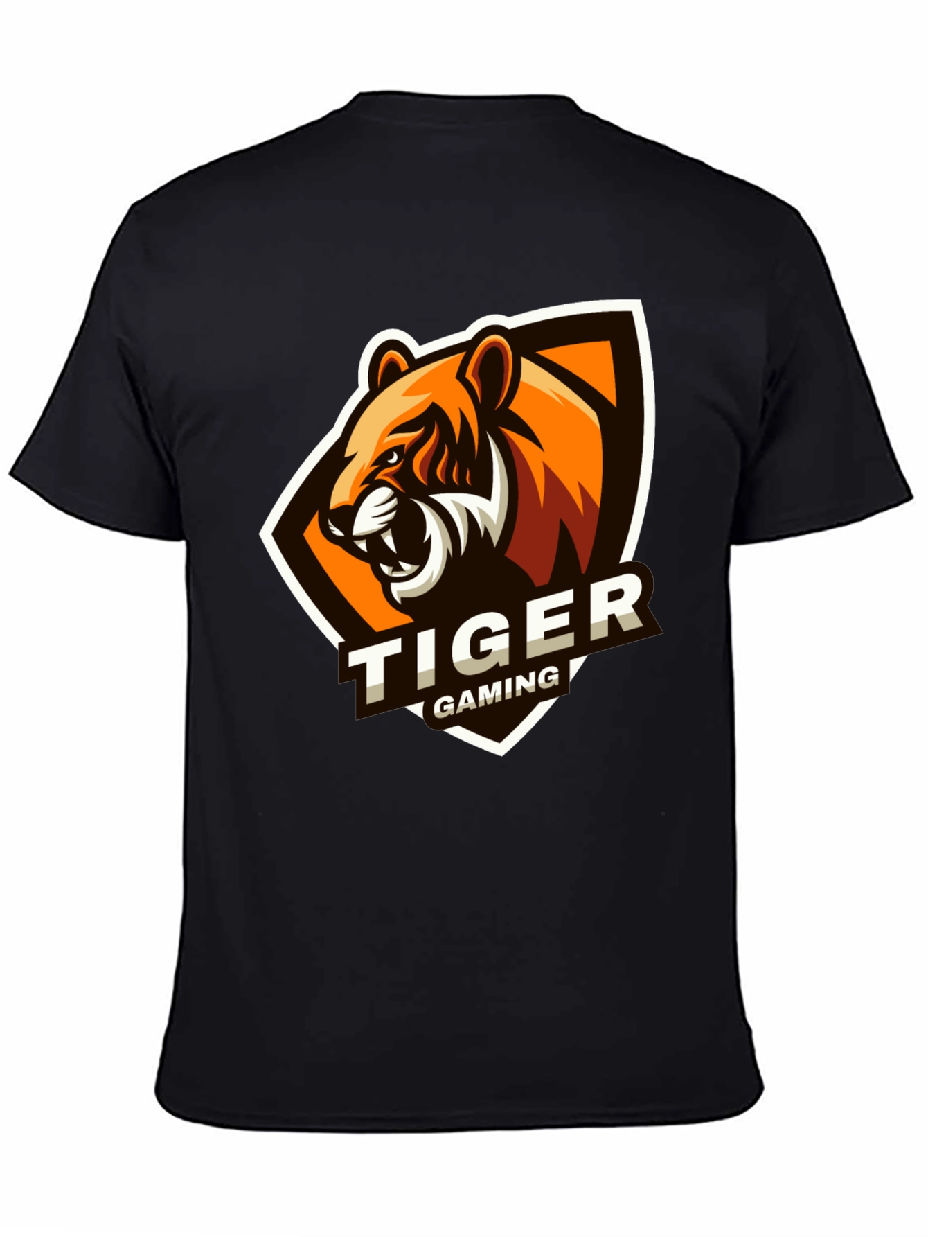 Black Tiger Gaming T-Shirt - Black view 4