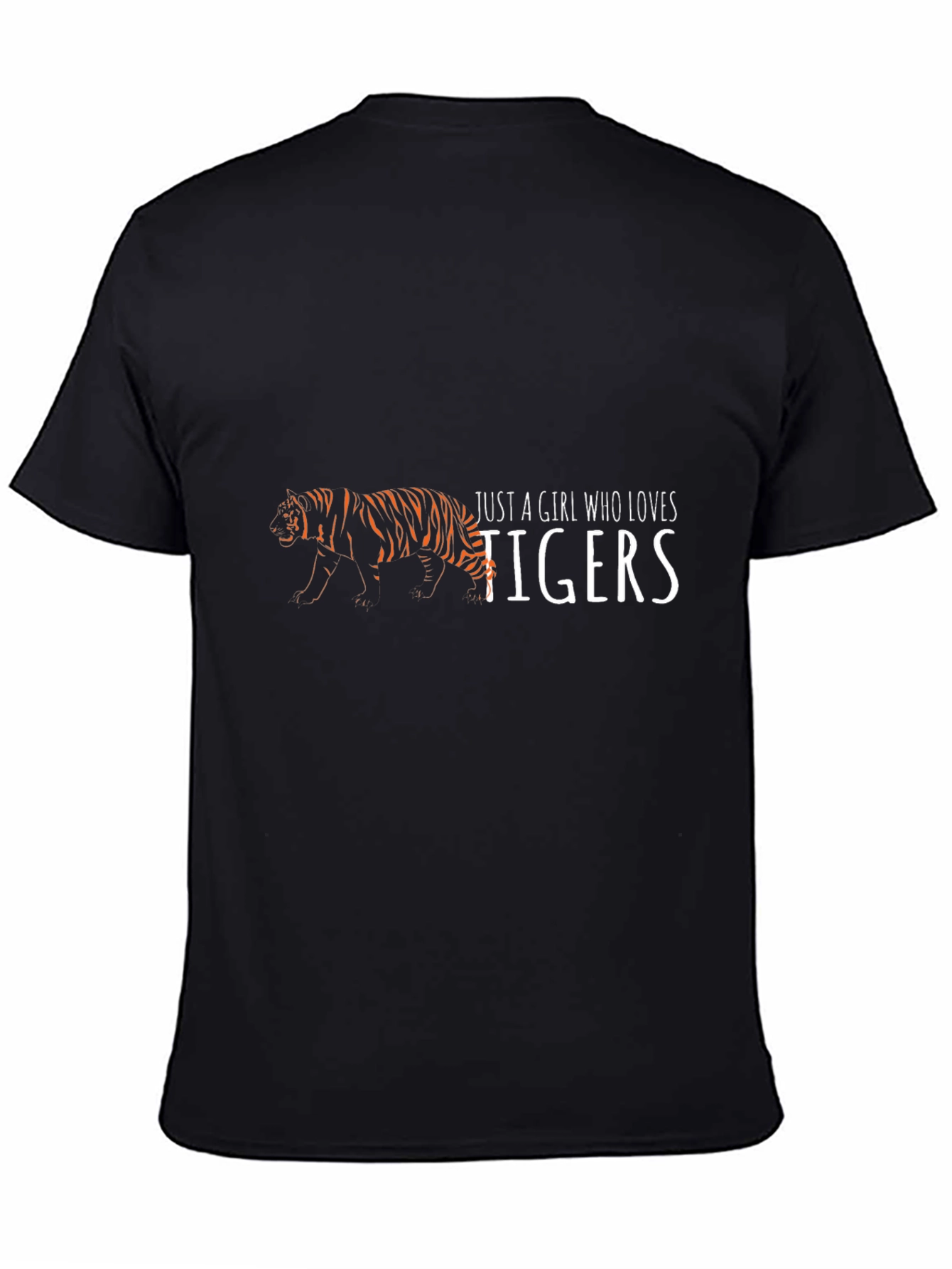 Black Girl Who Loves Tigers Black T-Shirt view 4