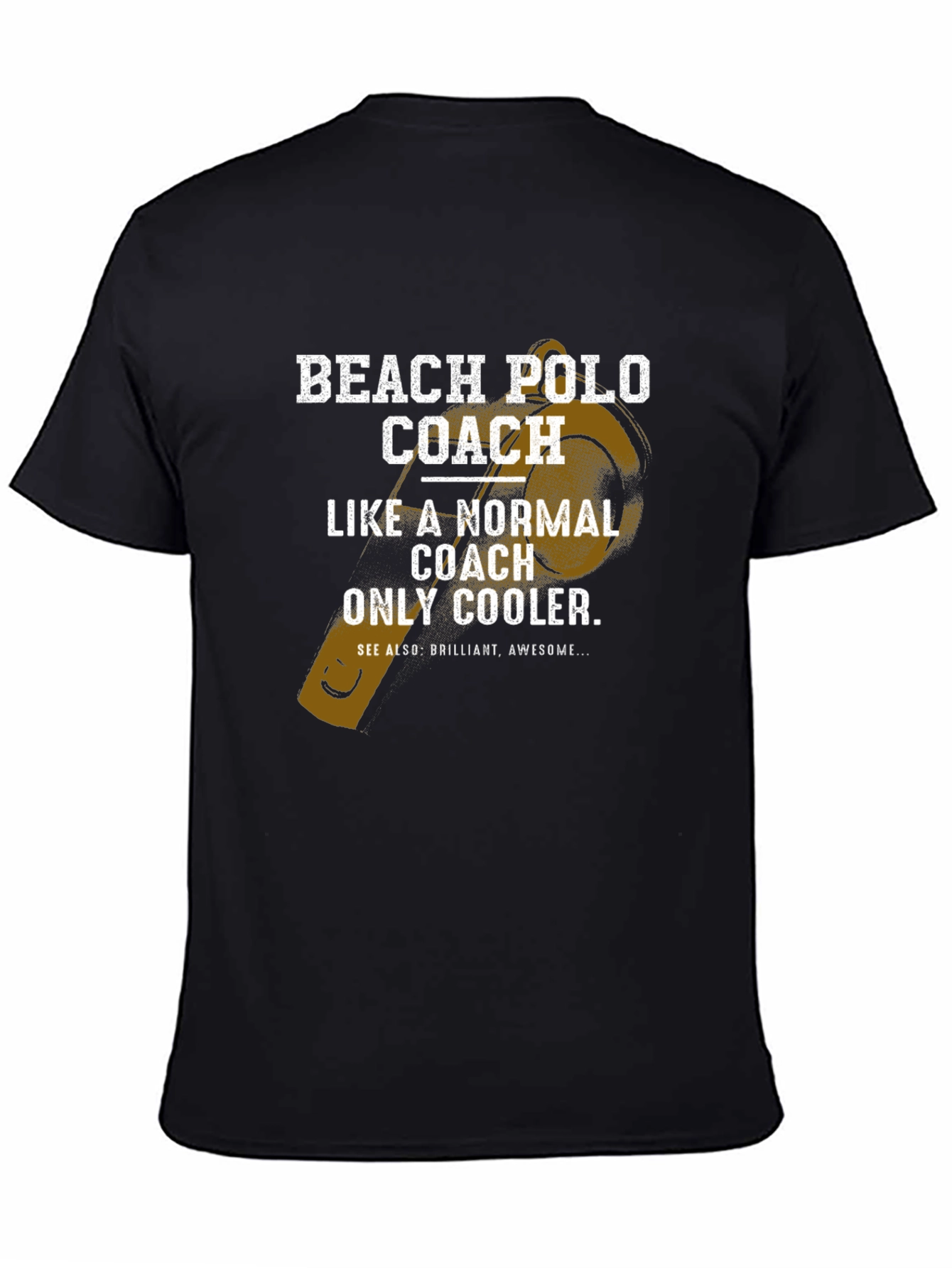 Black Beach Polo Coach T-Shirt - Funny Cool Coach Tee view 4