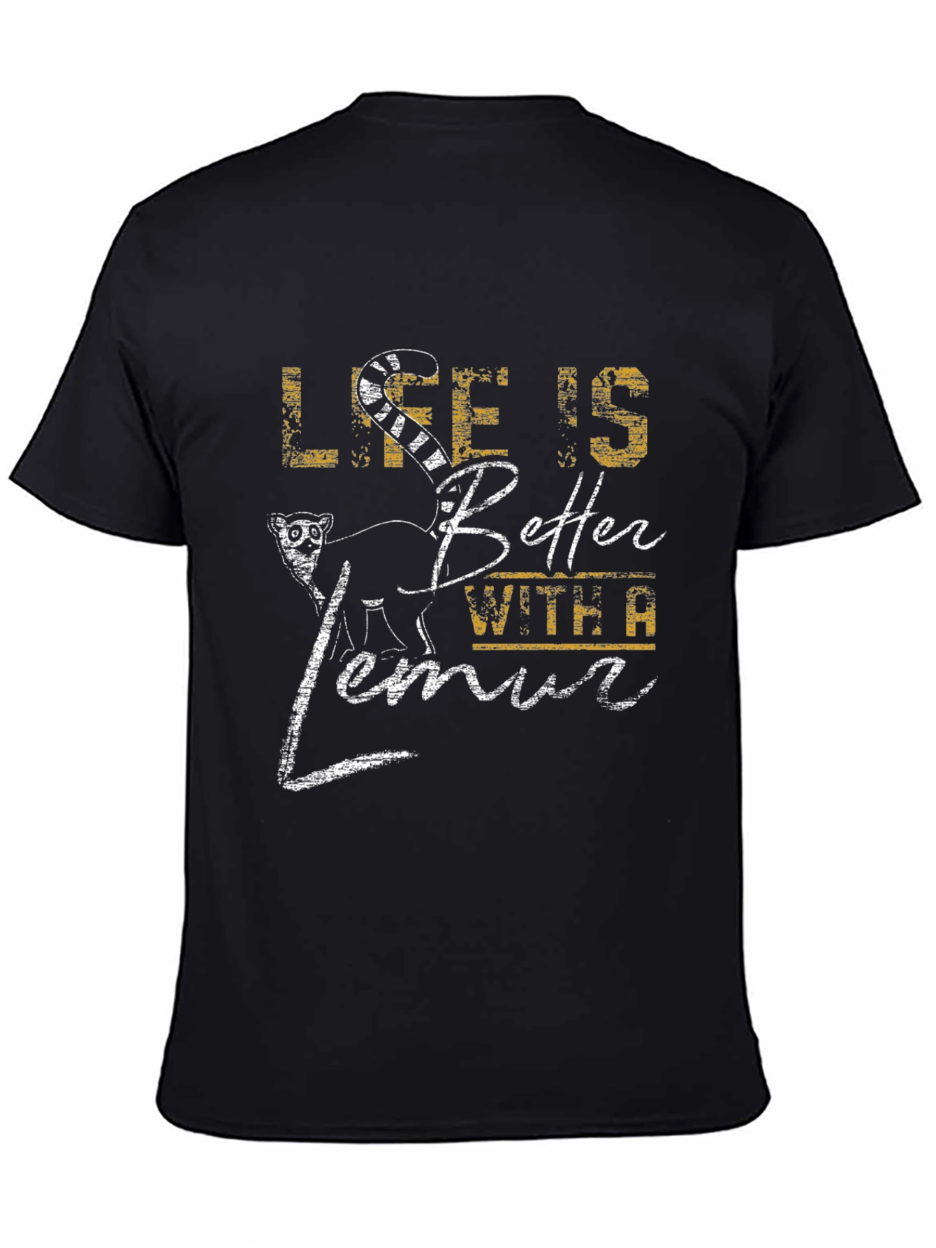 Black Life is Better with a Lemur Graphic Tee view 4