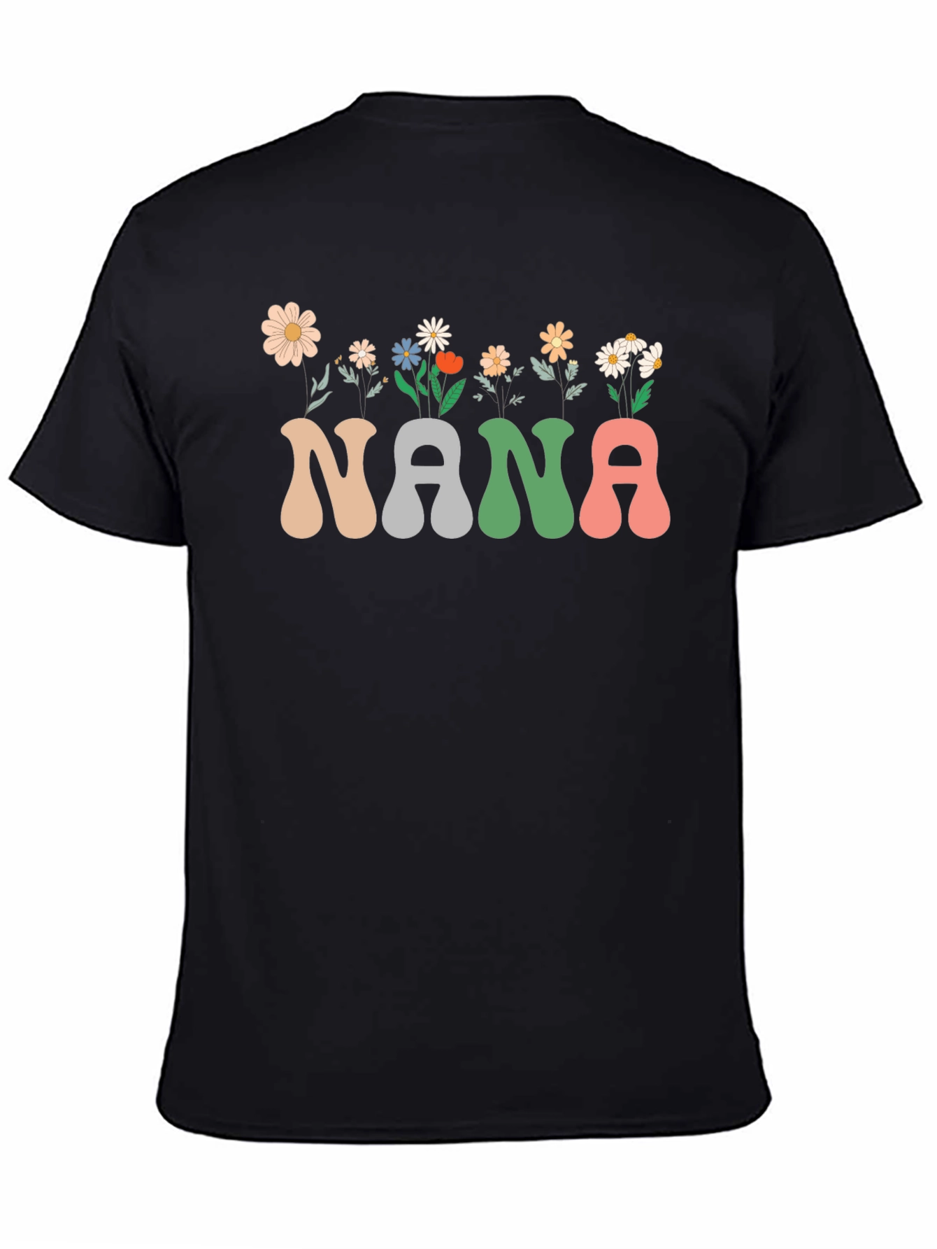 Black Nana Floral Graphic T-Shirt view 4