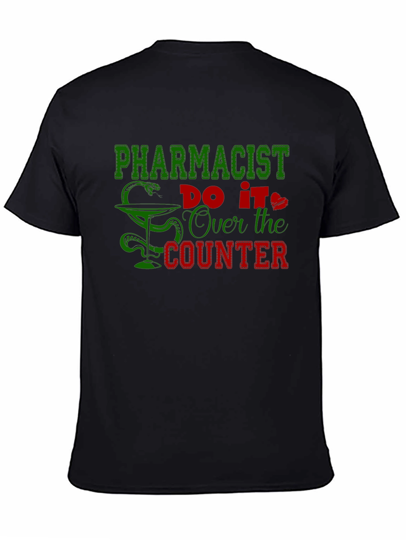 Black Pharmacist Over the Counter Black T-Shirt view 4