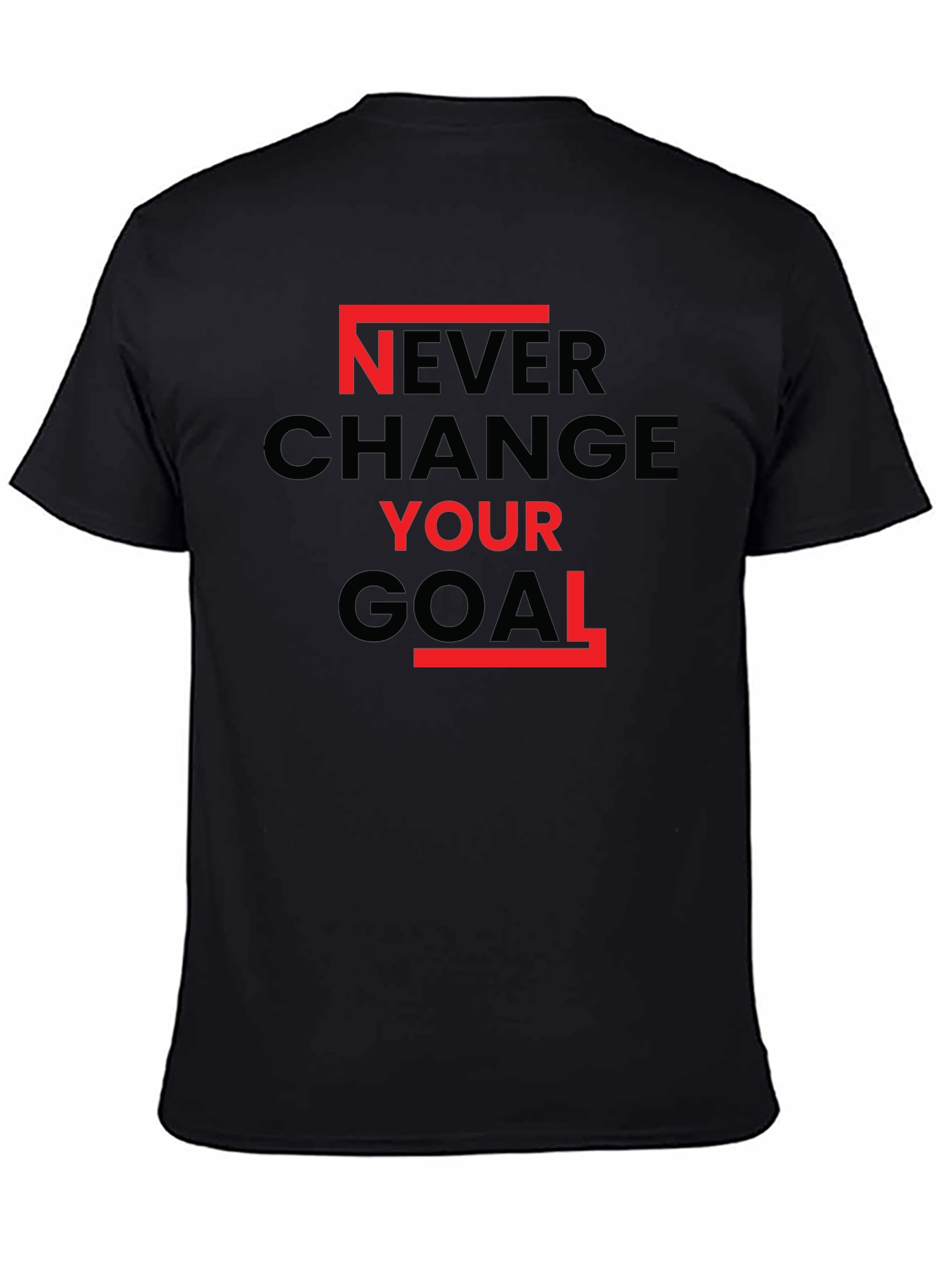 Black Never Change Your Goal Graphic Tee view 4