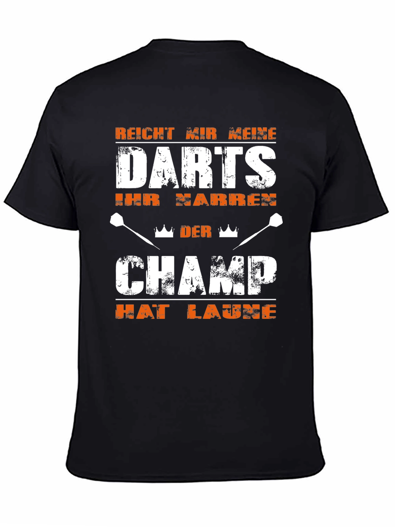 Black Darts Champ Funny Slogan Black T-Shirt view 4