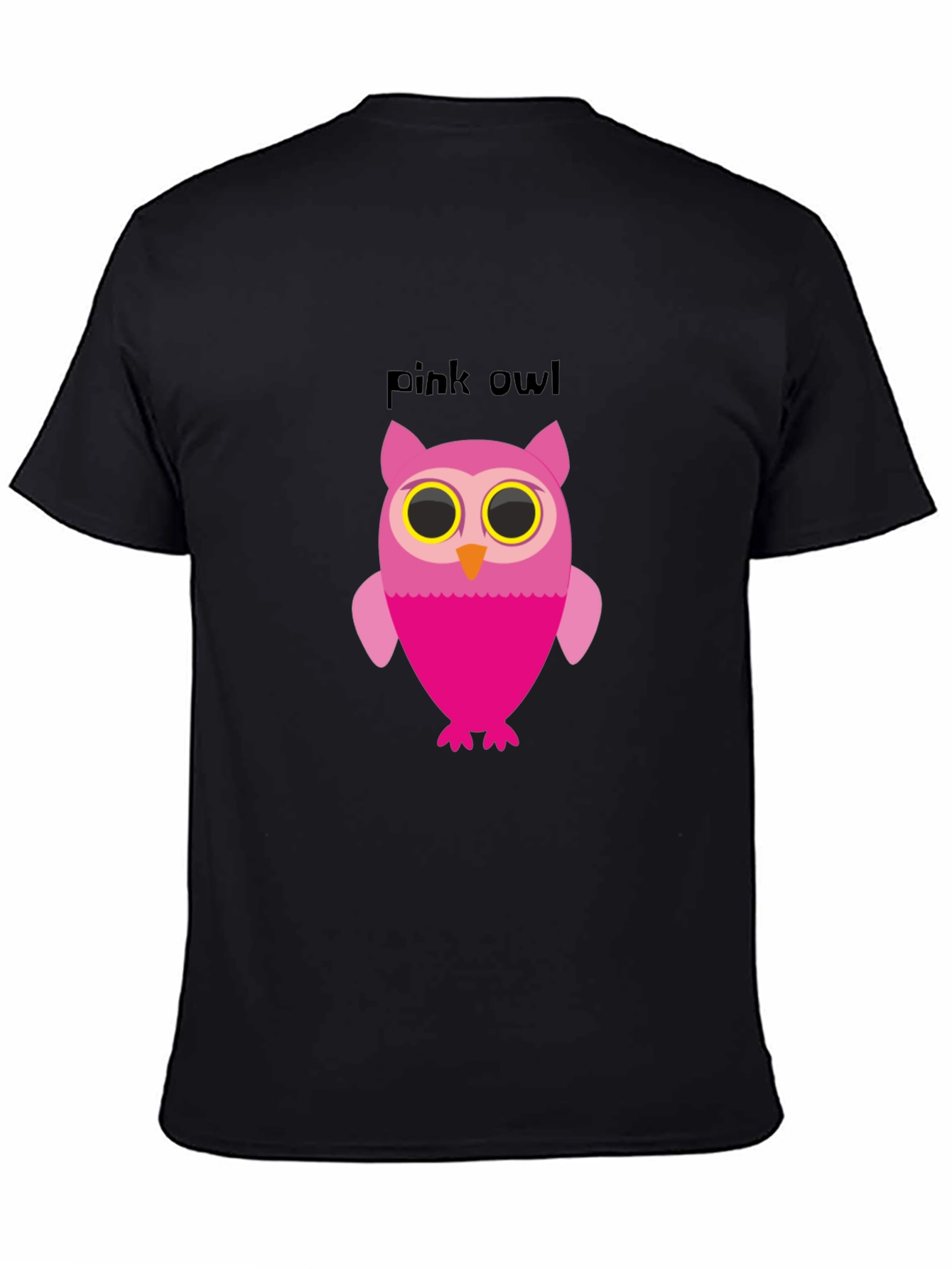 Black Pink Owl Graphic Tee - Soft Cotton Blend view 4
