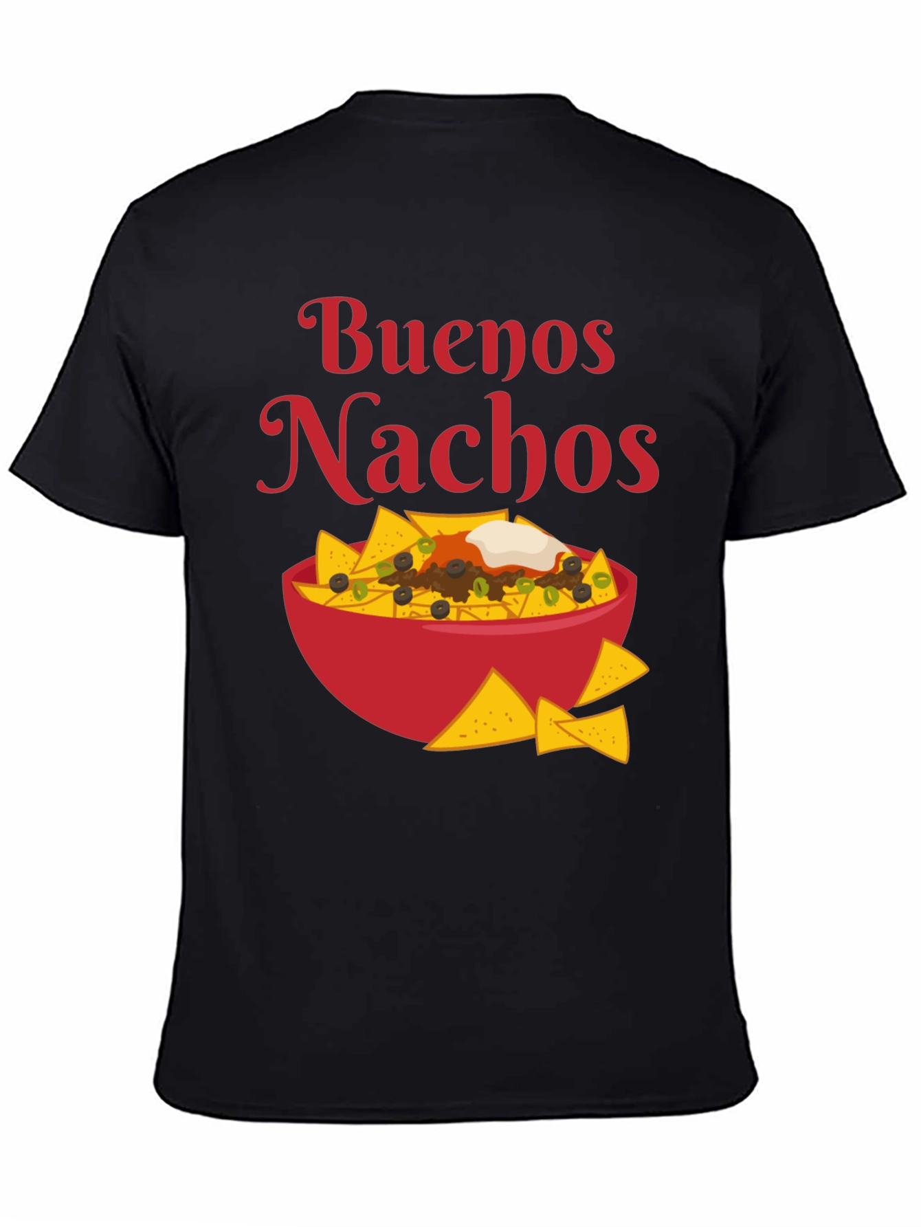 Black Buenos Nachos Graphic T-Shirt - Foodie Apparel view 4