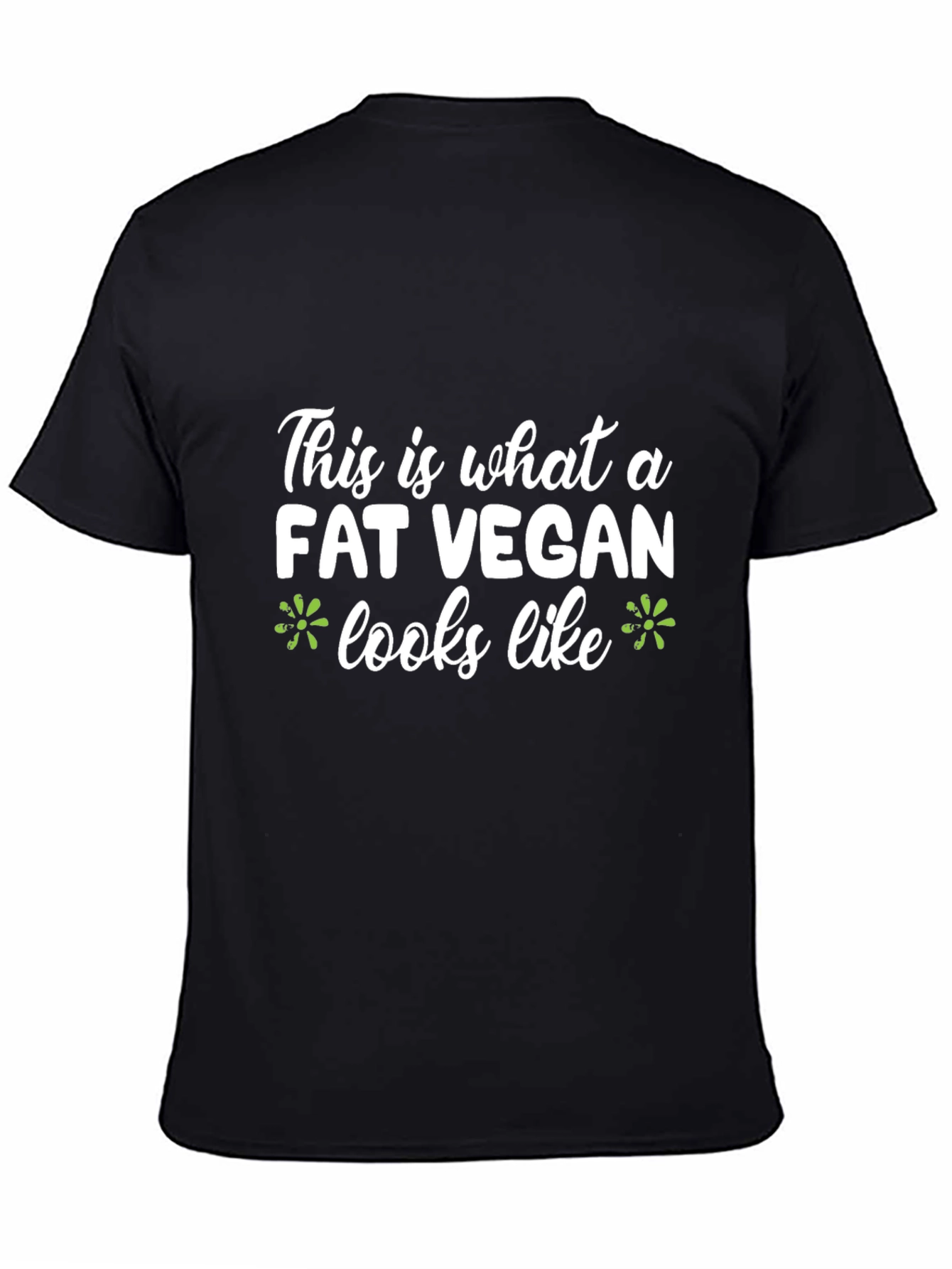 Black Fat Vegan T-Shirt - Funny Vegan Graphic Tee view 4