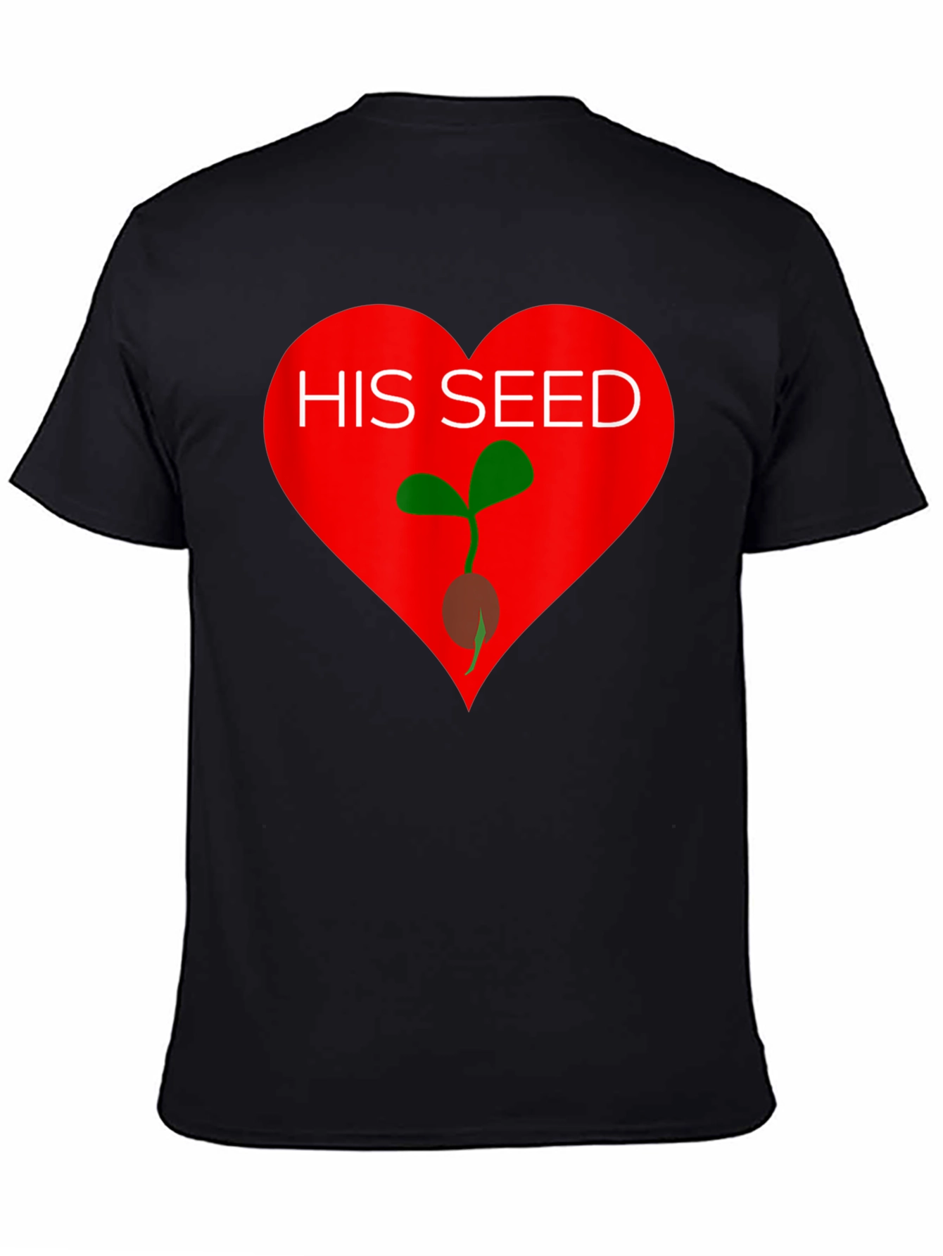 Black His Seed T-Shirt - Heart Design view 4