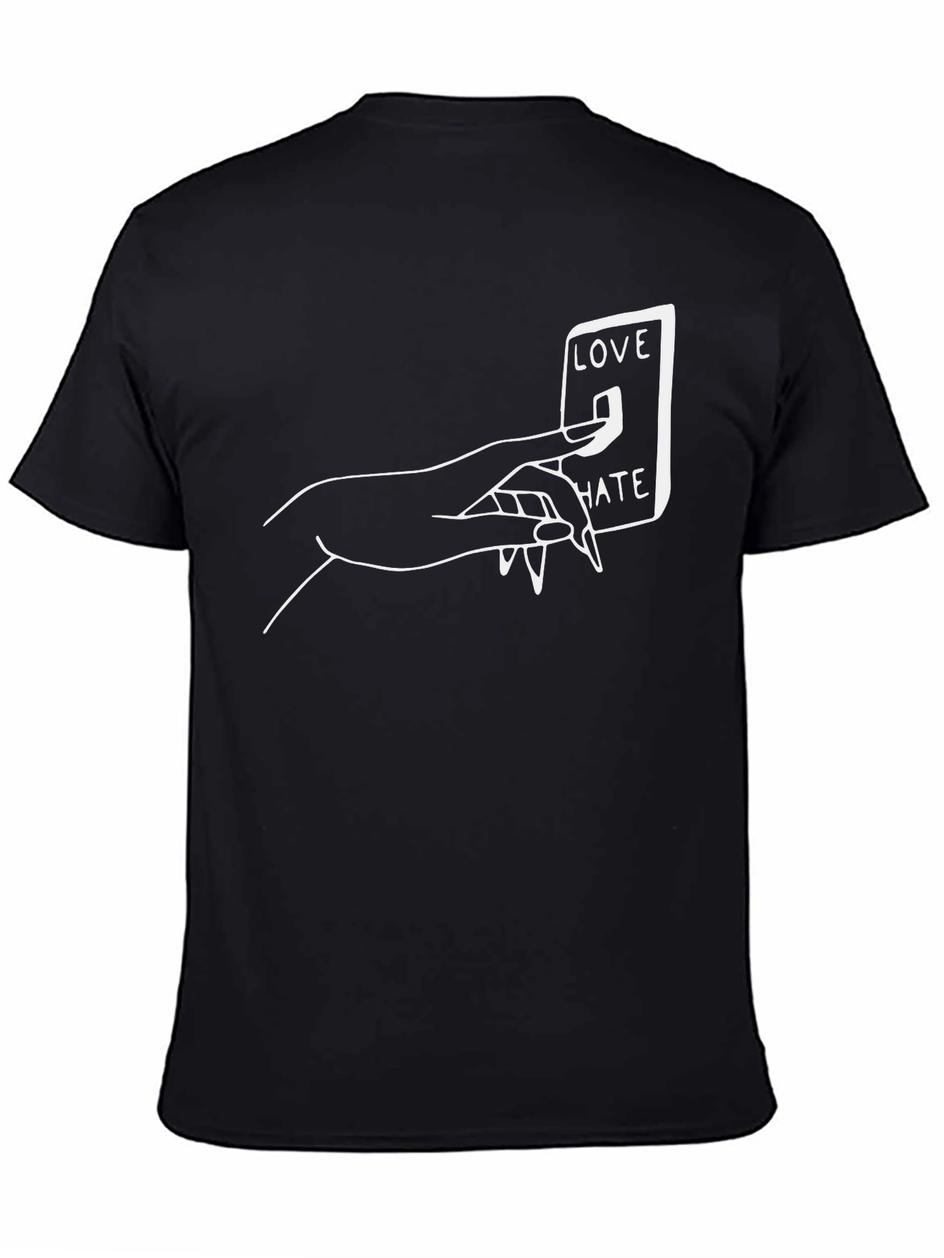 Black Love Hate Switch Graphic Tee - Black view 4