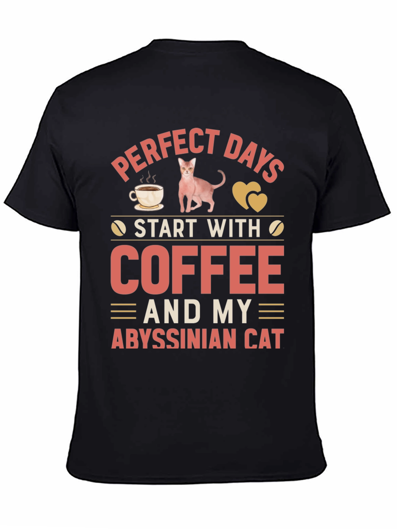 Black Perfect Days Cat & Coffee Tee view 4