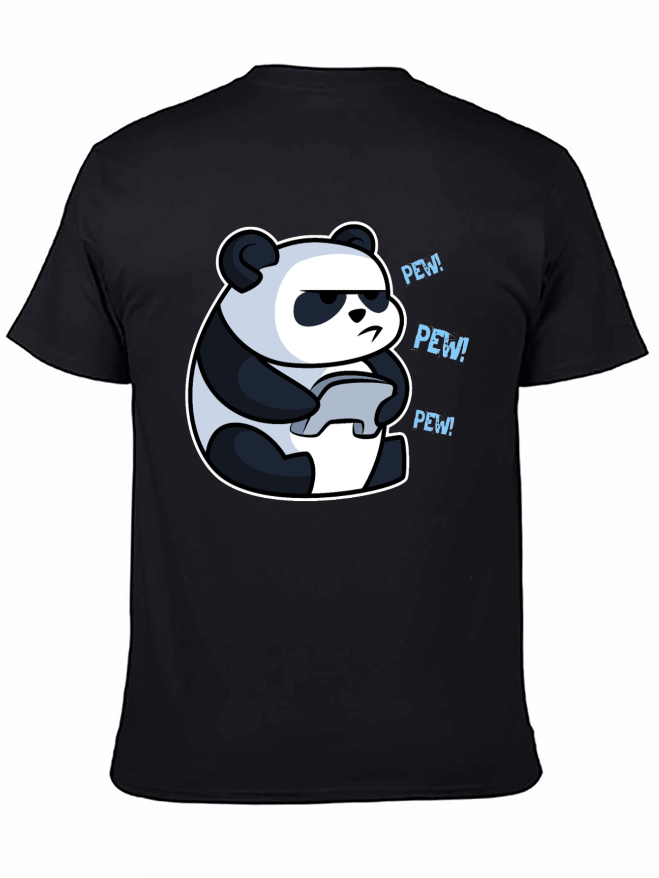 Panda Gamer Black T-Shirt - Pew Pew! - 4