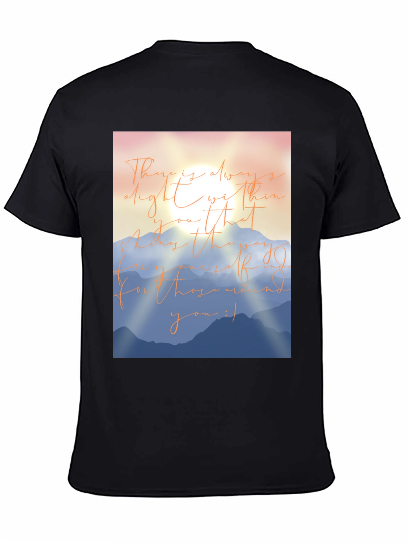 Black Inspirational Mountain Graphic T-Shirt view 4