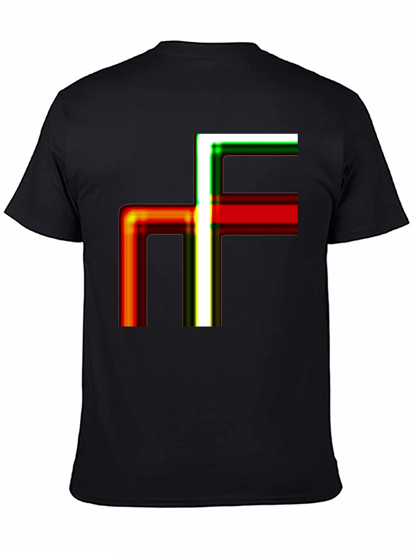 Black Abstract Geometric Line Art Graphic Tee - Modern Casual Shirt view 4