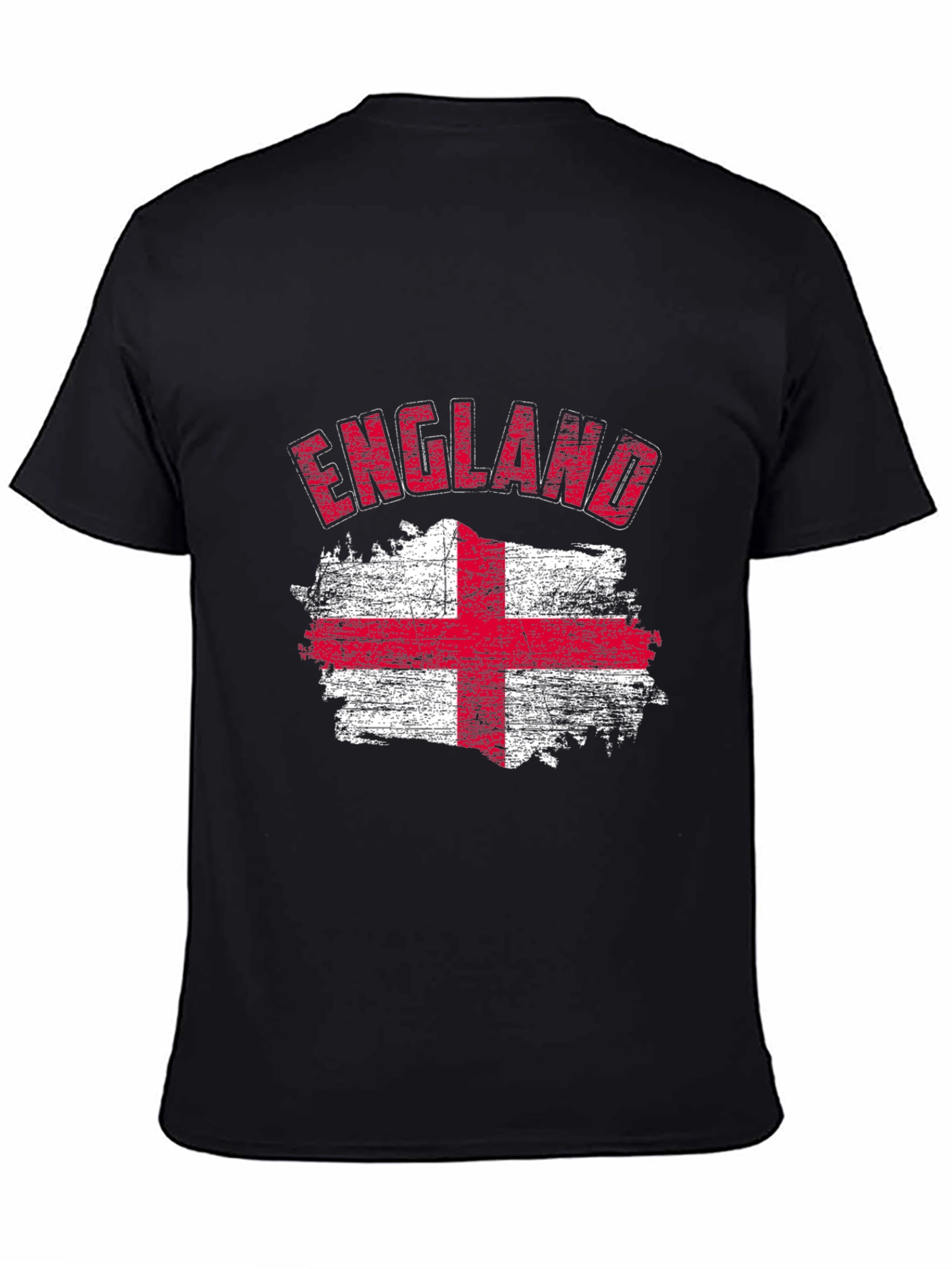 Black England Flag Graphic T-Shirt view 4