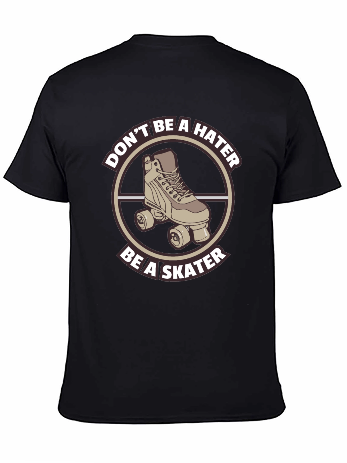 Black Skater T-Shirt - Don't Be A Hater view 4