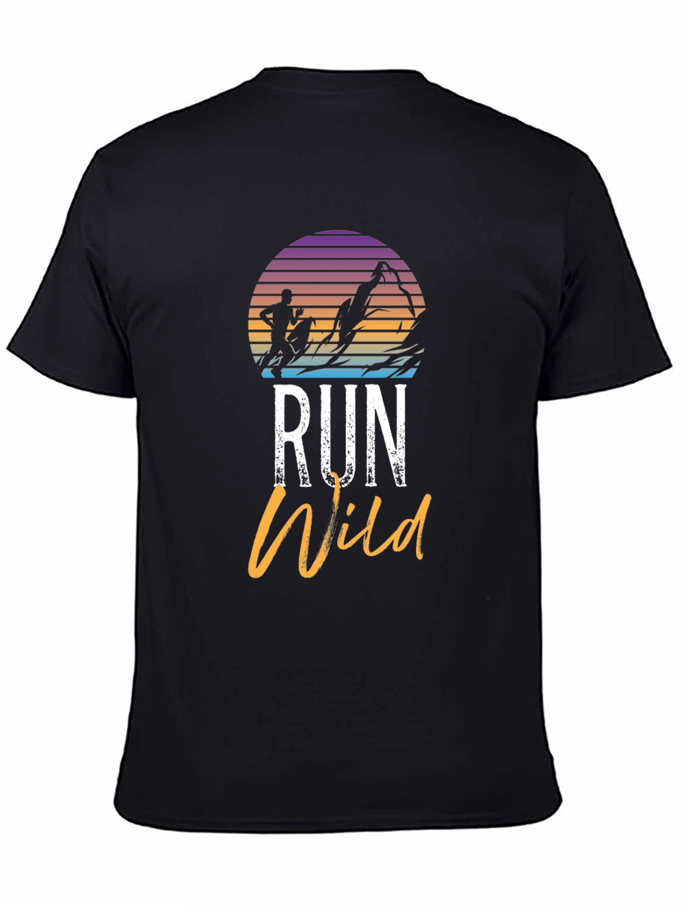 Black Run Wild Graphic Tee - Adventure T-Shirt view 4