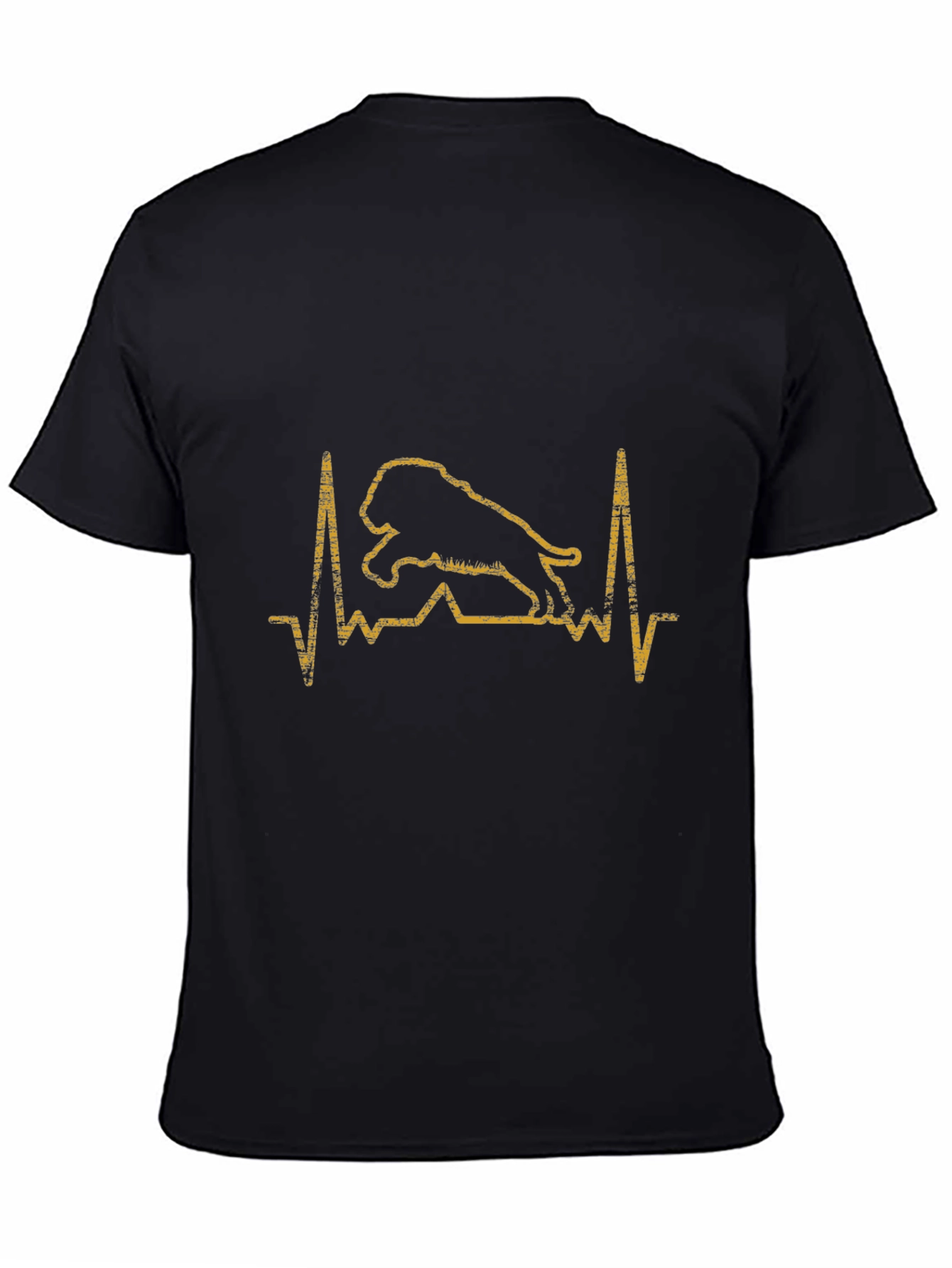Black Lion Heartbeat T-Shirt - Black view 4