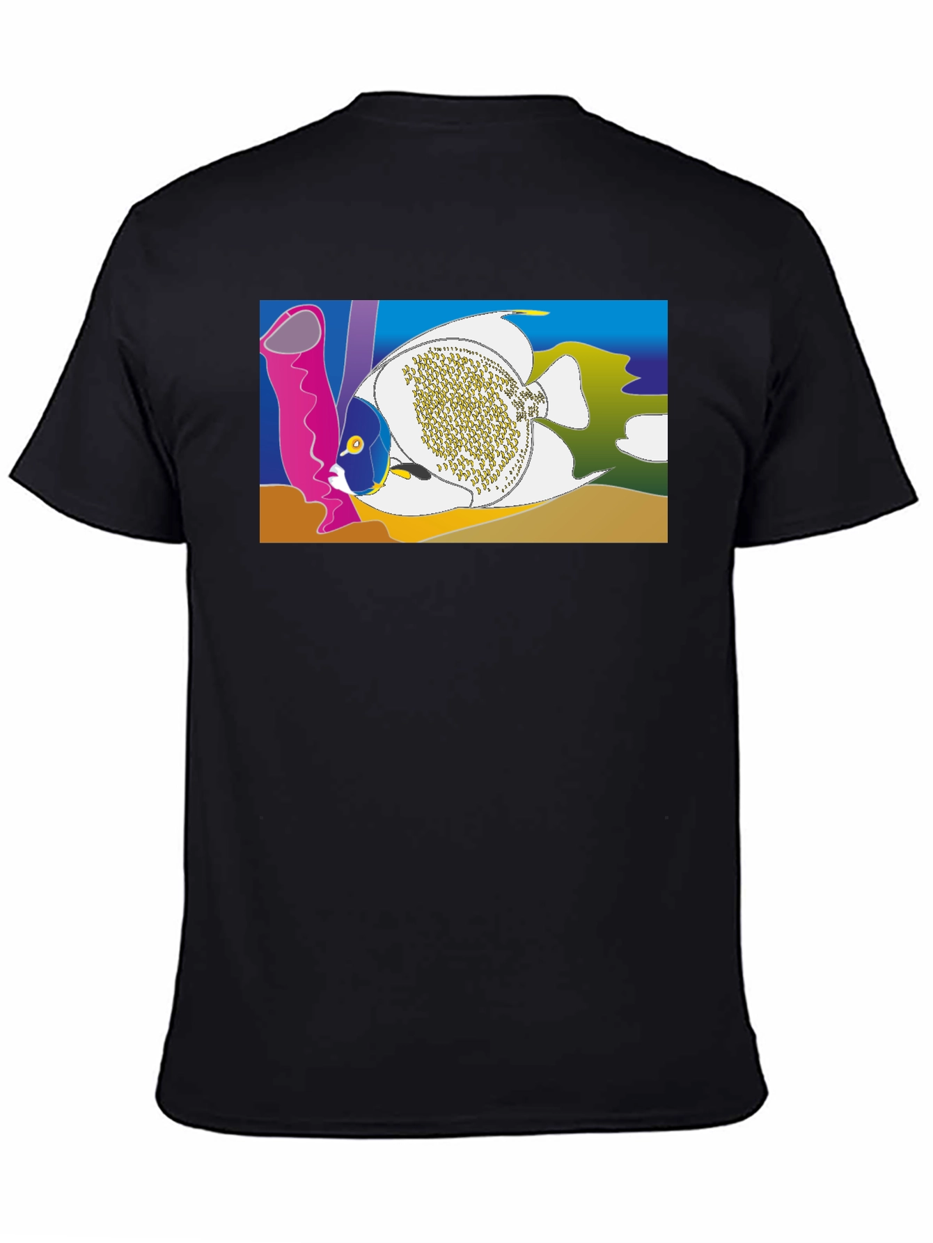 Black Tropical Fish Graphic T-Shirt - Black Crew Neck Tee view 4
